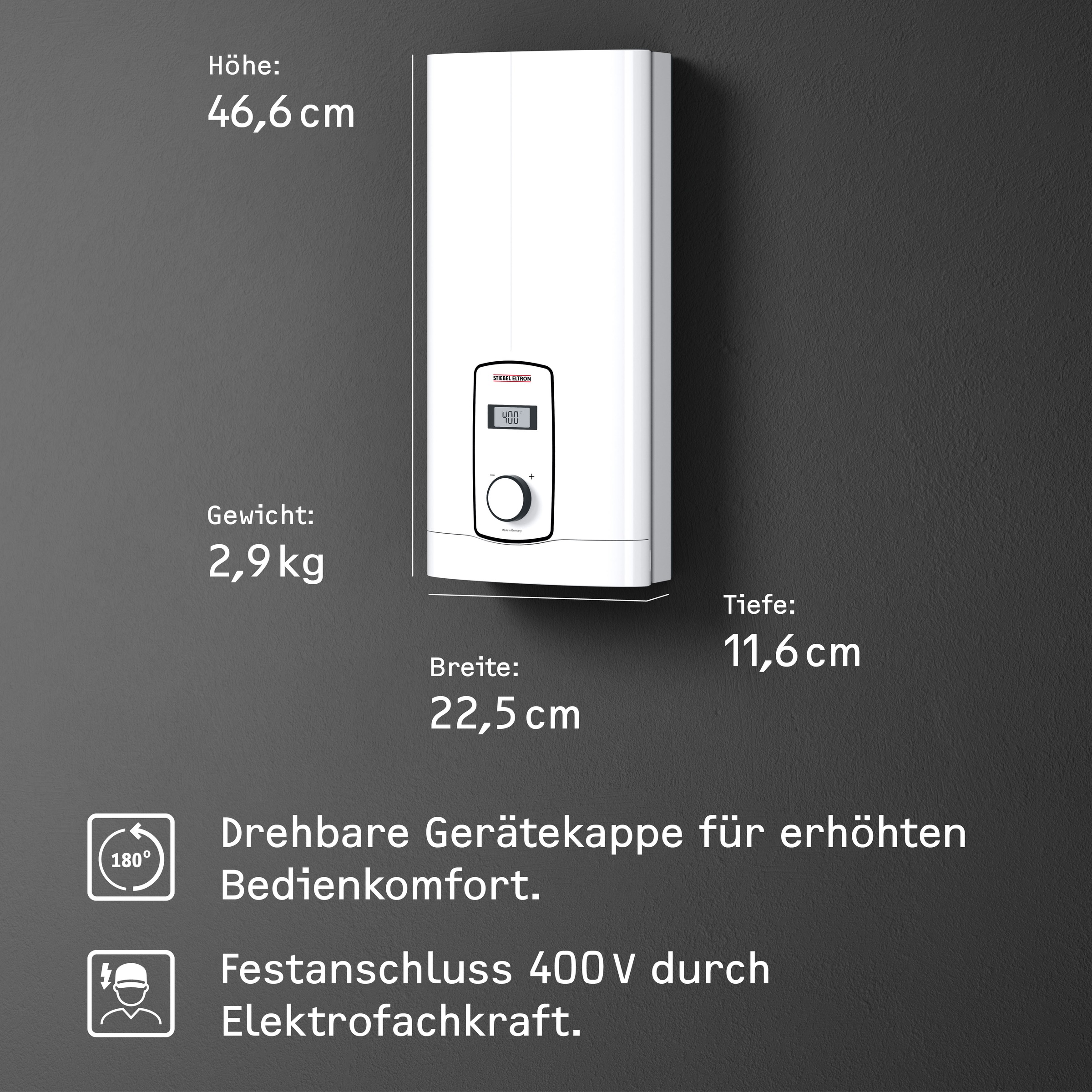 STIEBEL ELTRON Komfort-Durchlauferhitzer »DHB-E 27 kW LCD, gradgenaue Tempe günstig online kaufen