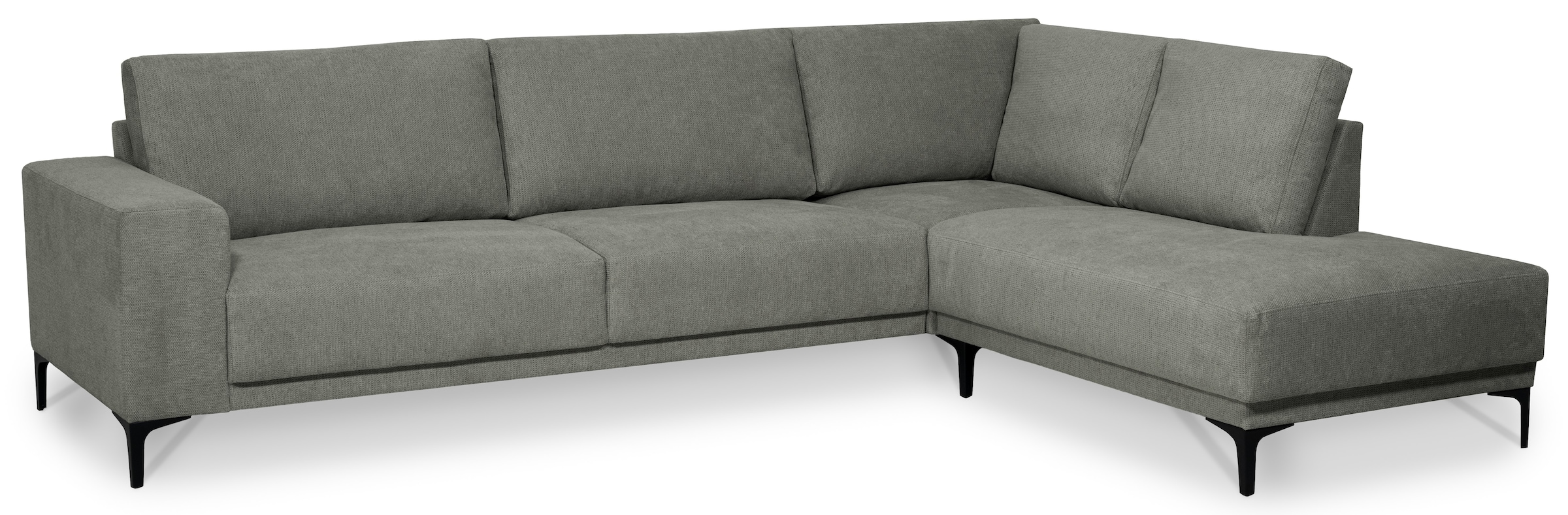 Places of Style Ecksofa »Xander, L-Form,«, Breite 289 cm, Webstoff, Soft-Touch Chenille, schwarze Metallfüßen