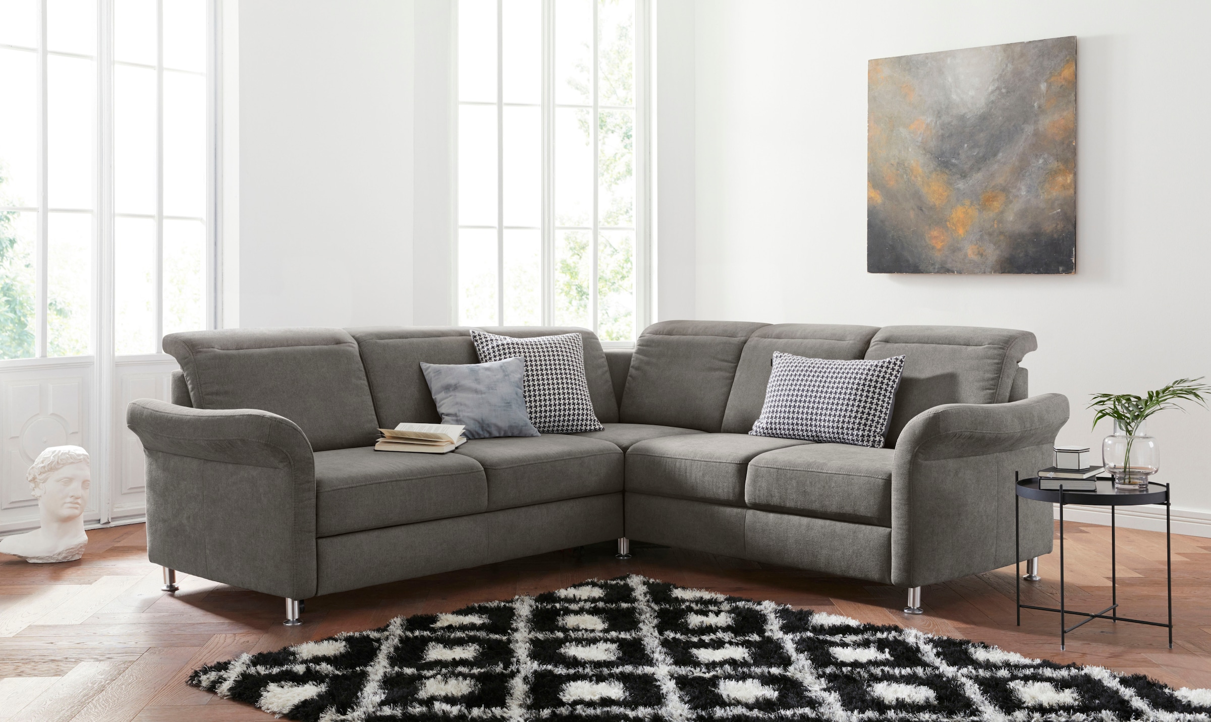 sit&more Ecksofa »Darwin L-Form«, inklusive Federkern, wahlweise mit Kopfte günstig online kaufen