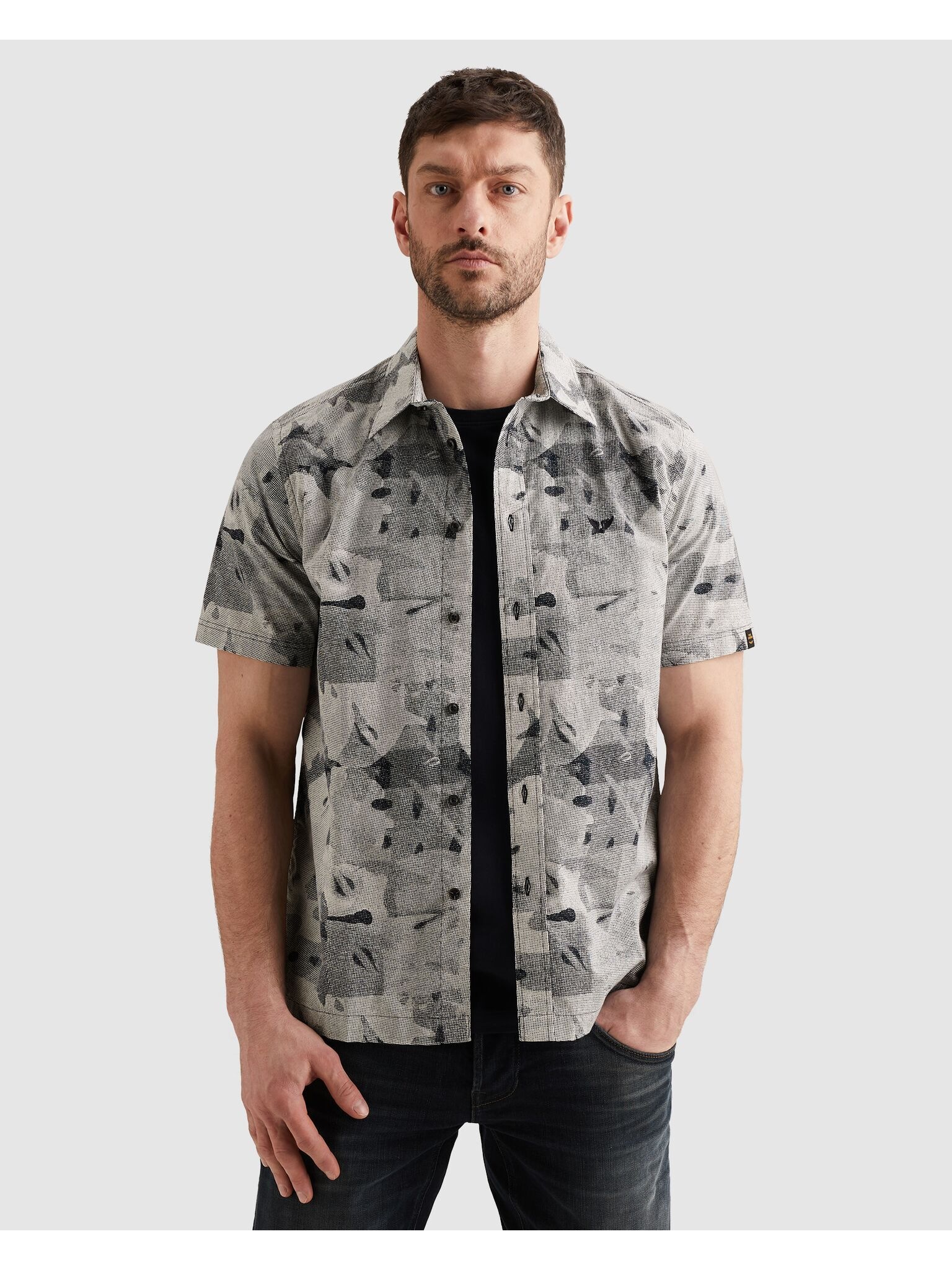 PME LEGEND Kurzarmhemd »Short Sleeve Shirt Print on cotton slub« mit All-Over Print