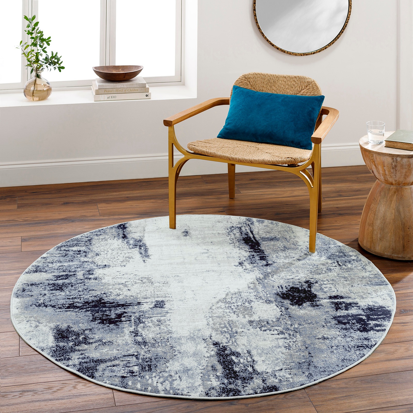 Livabliss Teppich »HELSINKI«, rund, 11 mm Höhe, Designerteppich in Marmor Optik, Kurzflor Wohnzimmerteppich/Läufer