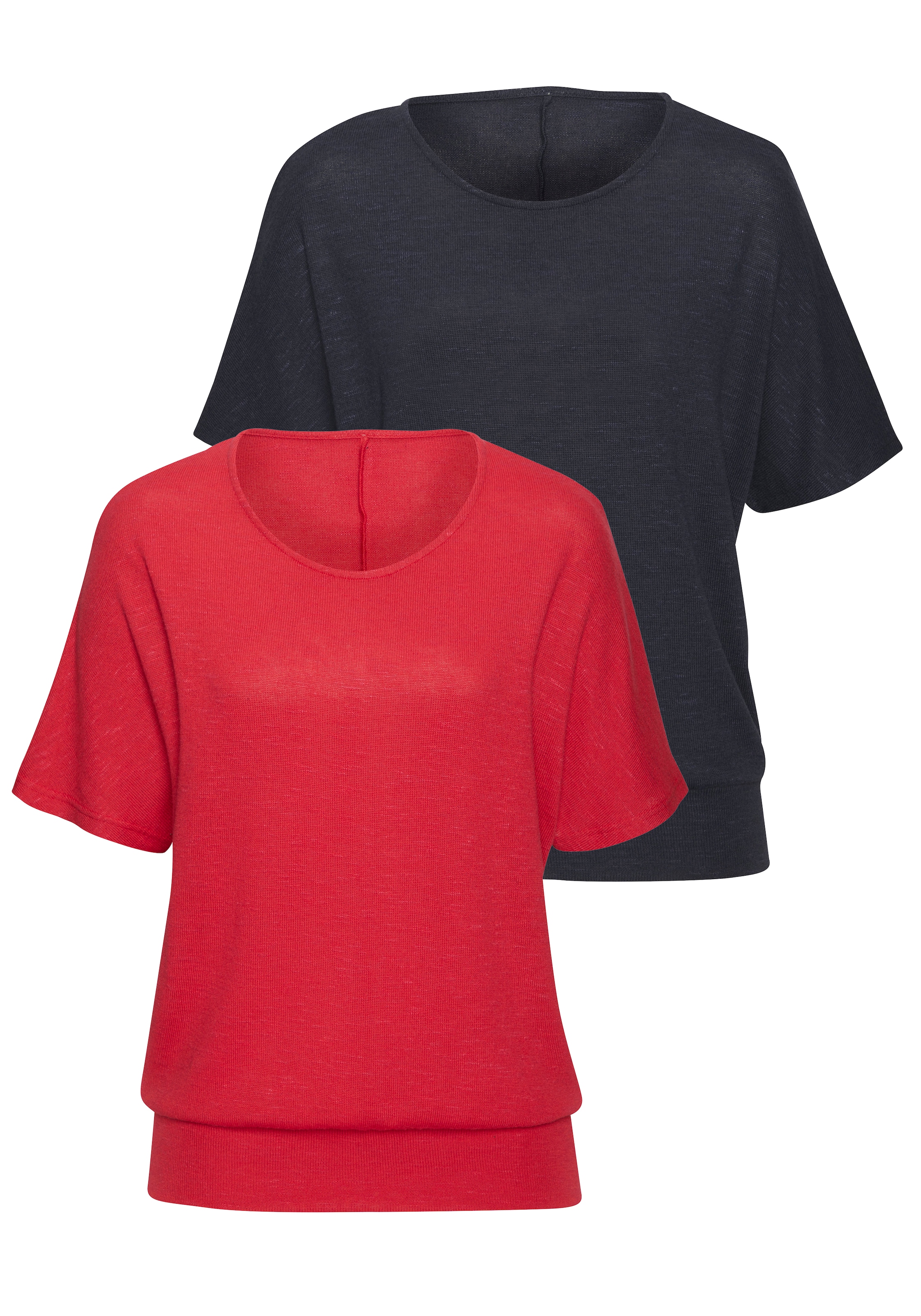 Vivance Kurzarmshirt »mit breitem Bund« aus weichem Viskose-Feinstrick