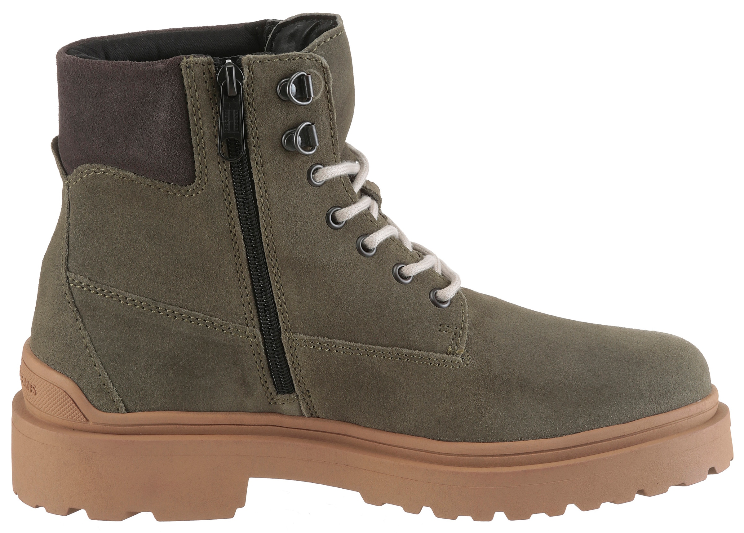 Tommy Jeans Schnürboots »TJM LACE UP BOOT SUEDE«  , Blockabsatz, Outdoorboots, mit Ösen, im Bergsteigerlook