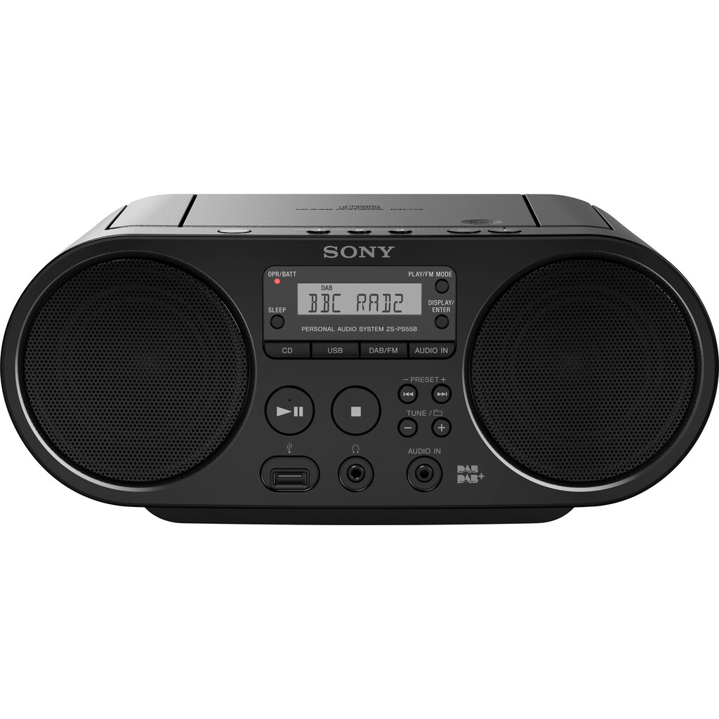 Sony Boombox »ZS-PS55B mit DAB«, (UKW mit RDS 4 W)