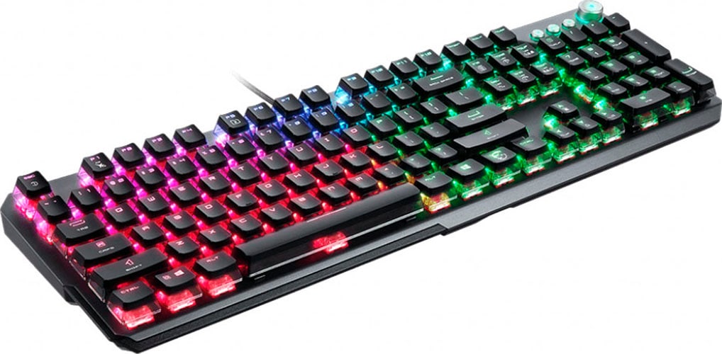 MSI Gaming-Tastatur »Vigor GK-71 SONIC RED SWITCHES«, (Antirutsch-Füße-Funktionstasten-Handgelenkauflage-Licht-Bewegungs-Sensor-Multimedia-Tasten-USB-Anschluss-Windows-Sperrtaste-Ziffernblock)