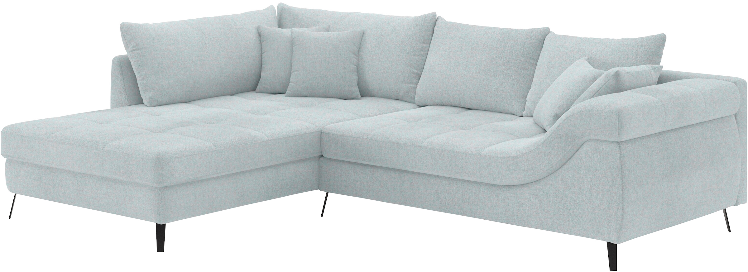 Mr. Couch Ecksofa »Portofino L-Form«, 4 Bezugsqualitäten, 13,5 cm hohe Meta günstig online kaufen