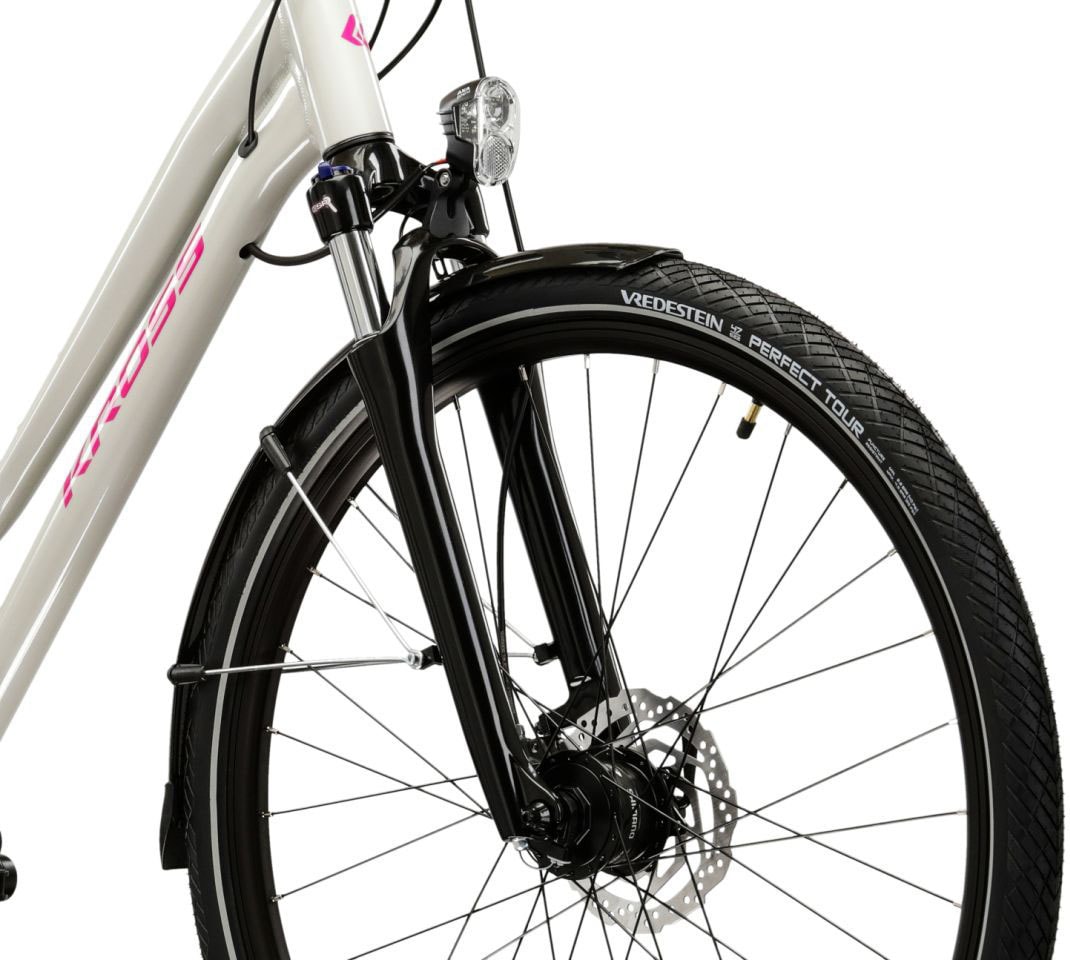 Kross Trekkingrad »Damen-Trekkingrad 28" Trans 5.0 Grau 18 Gänge« 18 Gang Shimano CUES U3020 Schaltwerk Kettenschaltung