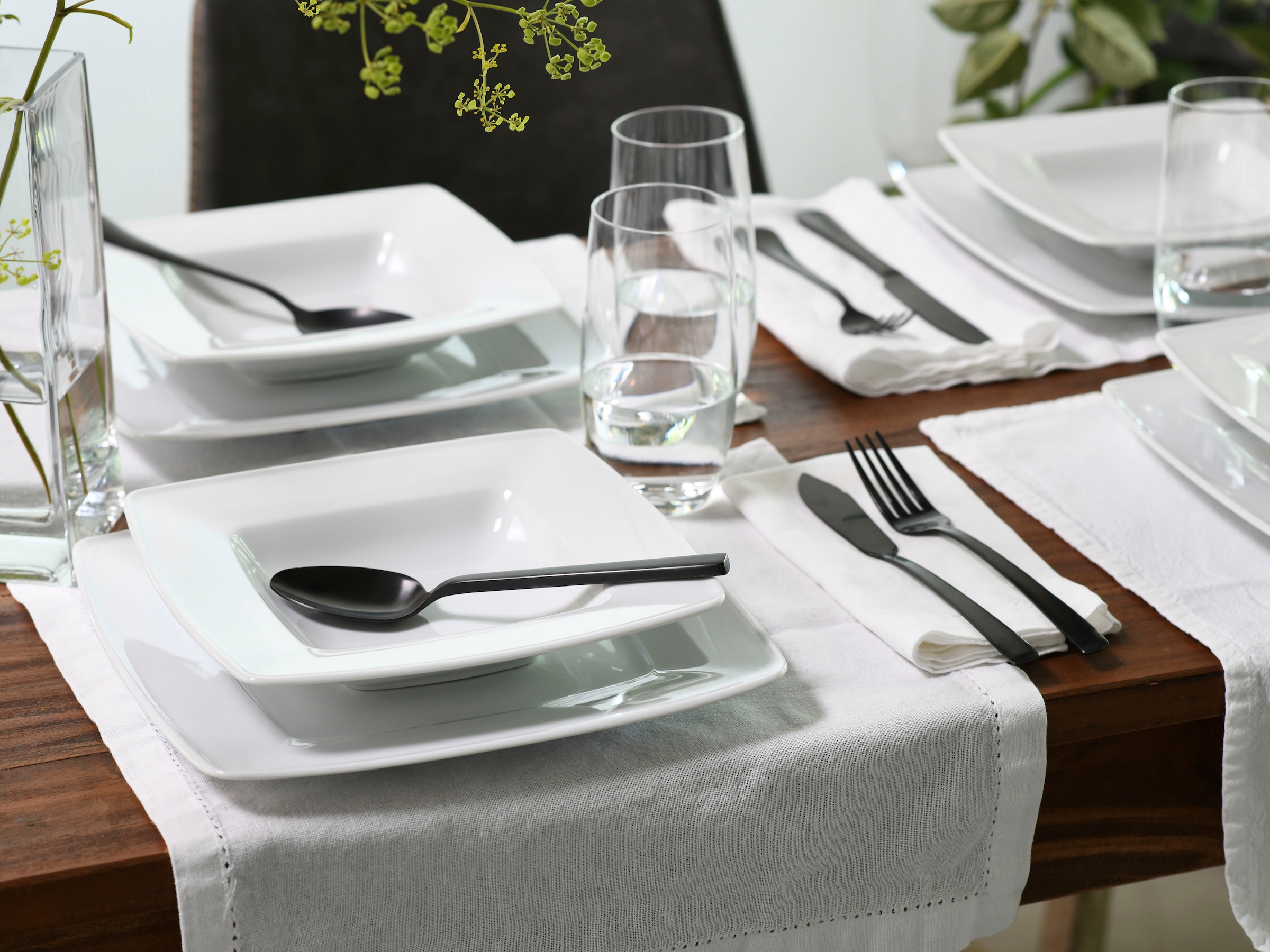CreaTable Tafelservice »Victoria Weiss«, (Set, 12 tlg.), klassisch weiß für den täglichen Gebrauch