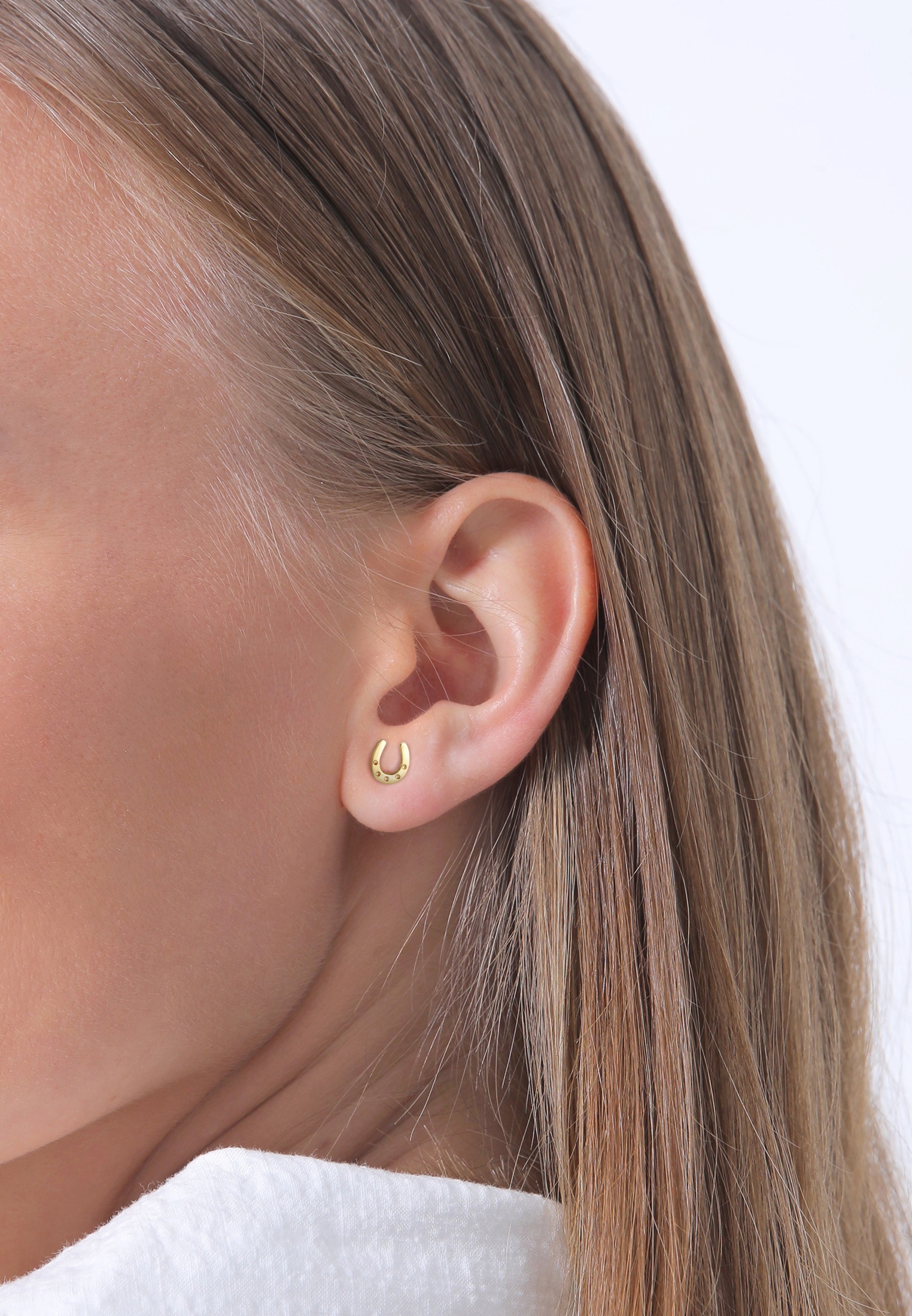 Elli Premium Paar Ohrstecker »Ohrstecker Hufeisen 585 Gelbgold«