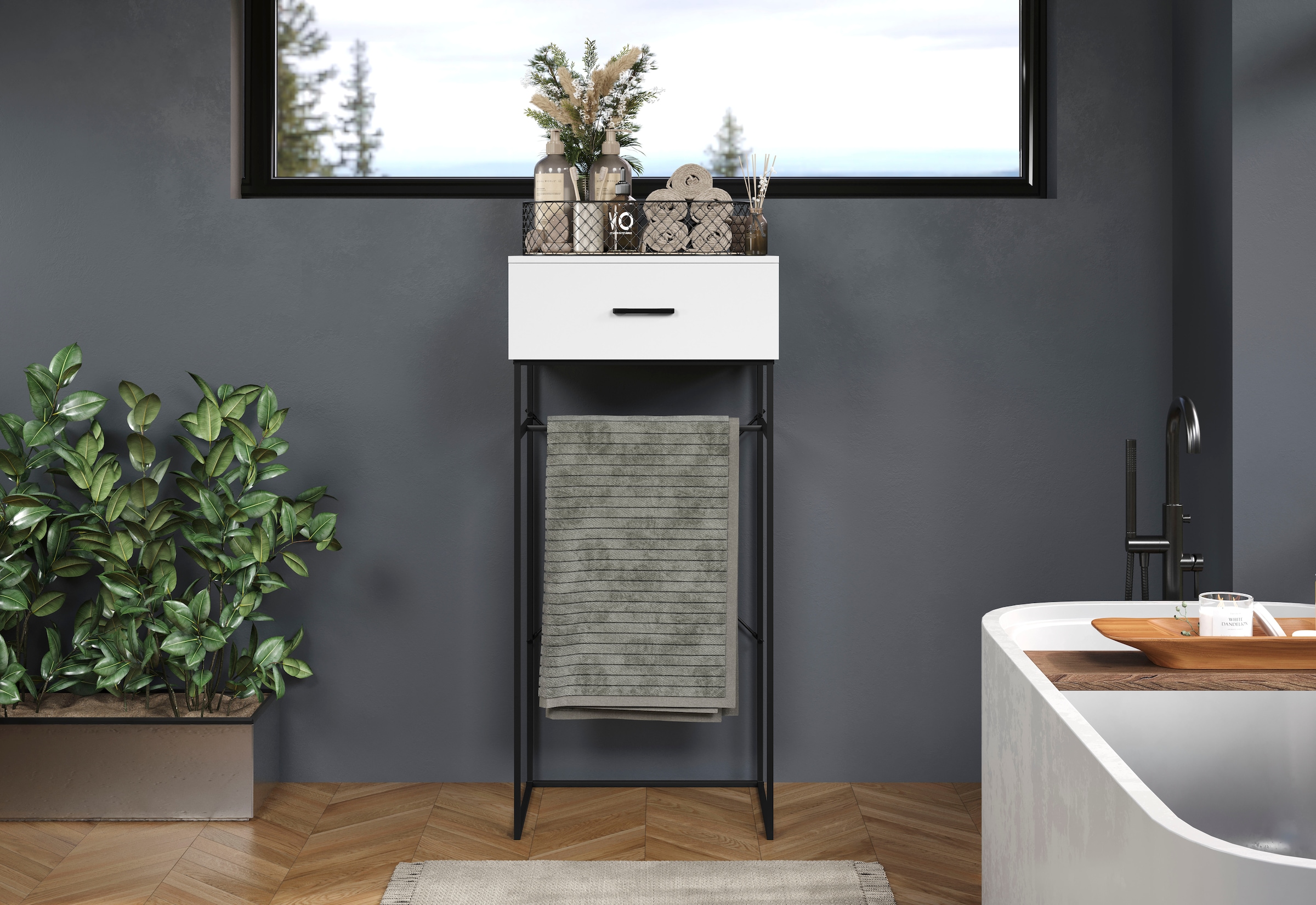 Home affaire Beistelltisch »Sterling« 1 Stk. tlg. Konsolentisch mit 1 Schublade - (B/T/H) 60/48/132 cm