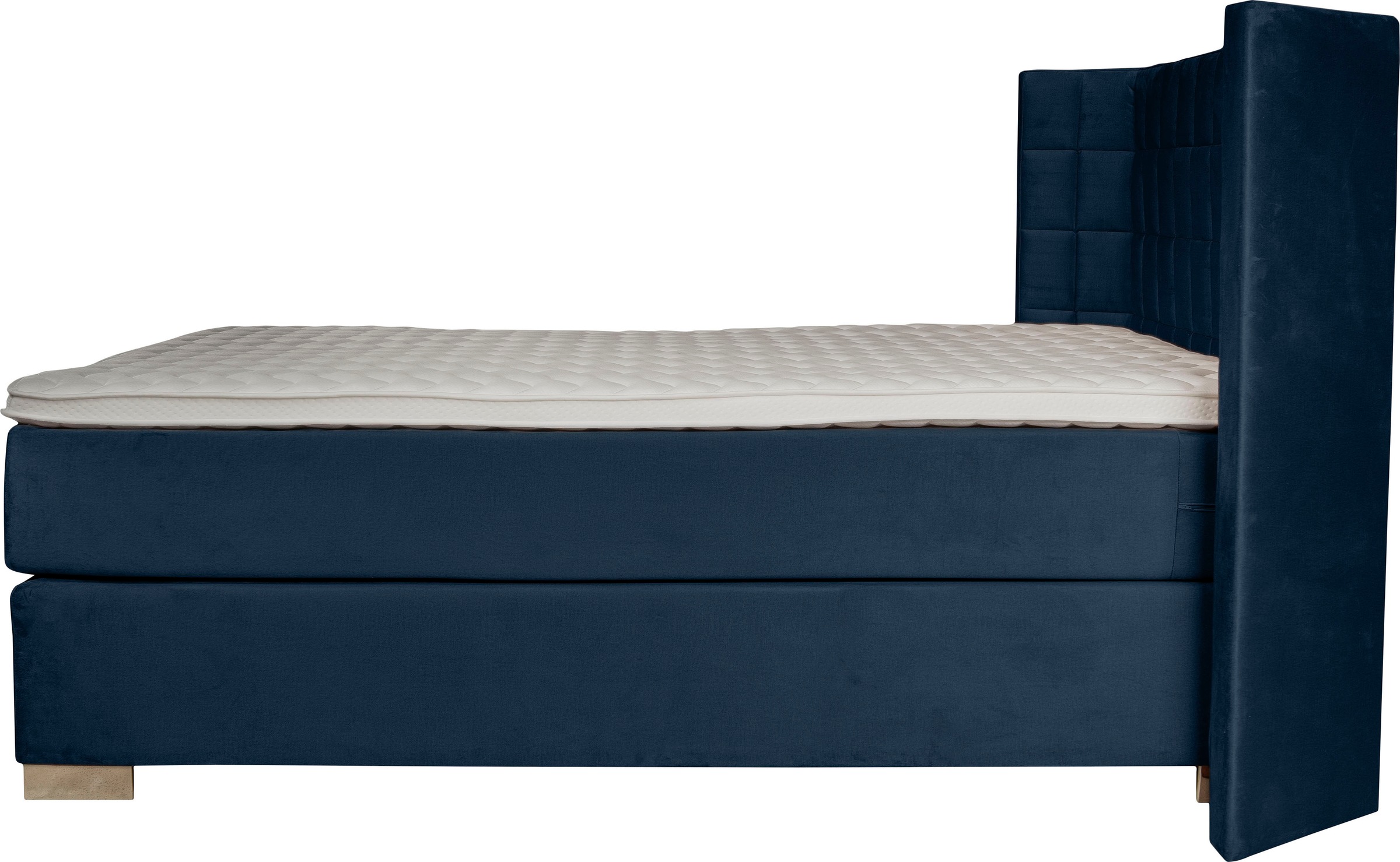 Places of Style Boxspringbett »Piazza«, mit Steppung und Kopfteil mit seitlichen Flügeln