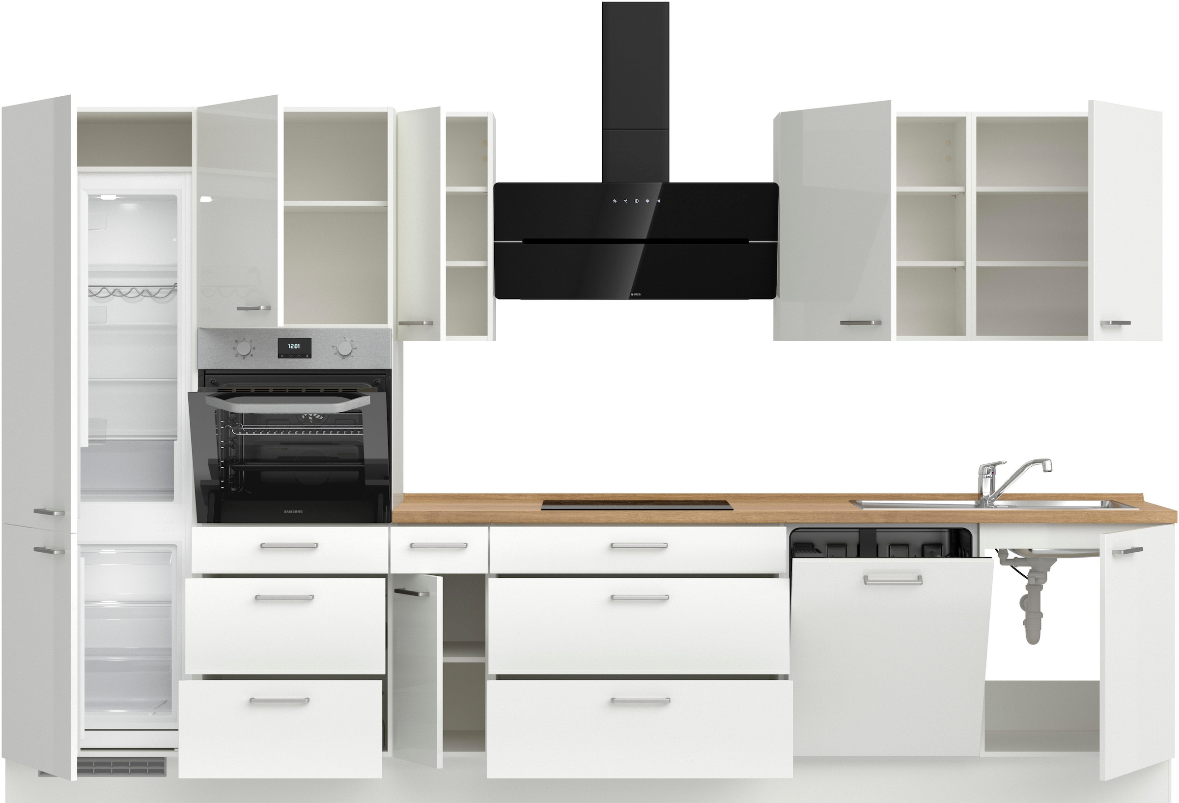 nobilia® Küchenzeile »"Flash II"«, vormontiert, Ausrichtung wählbar, Breite 360 cm, wahlw. mit E-Geräten