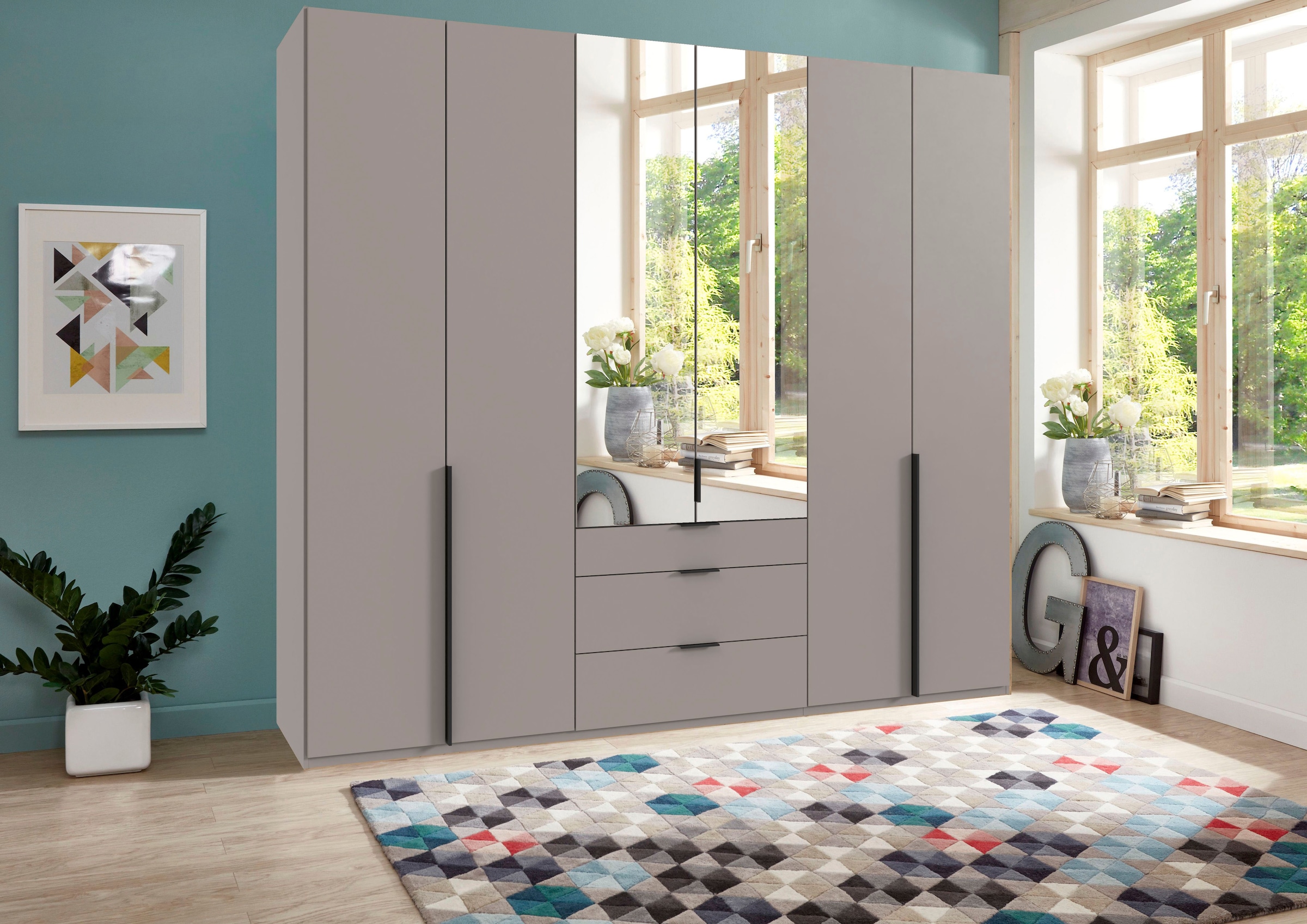 Wimex Drehtürenschrank »Mugano«, (mit langen oder kurzen Griffen aus Metall), in vielen Breiten, 208 oder 236 cm hoch, Made in Germany