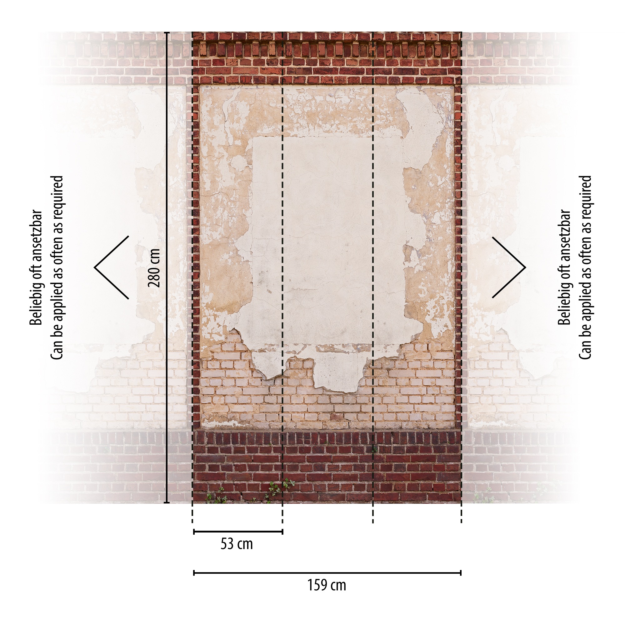 living walls Fototapete »Fototapete Steinoptik«, matt-gemustert-neutral, Steinwand Betonwand Stein-Tapete Loft Industrial Tapeten Wohnzimmer