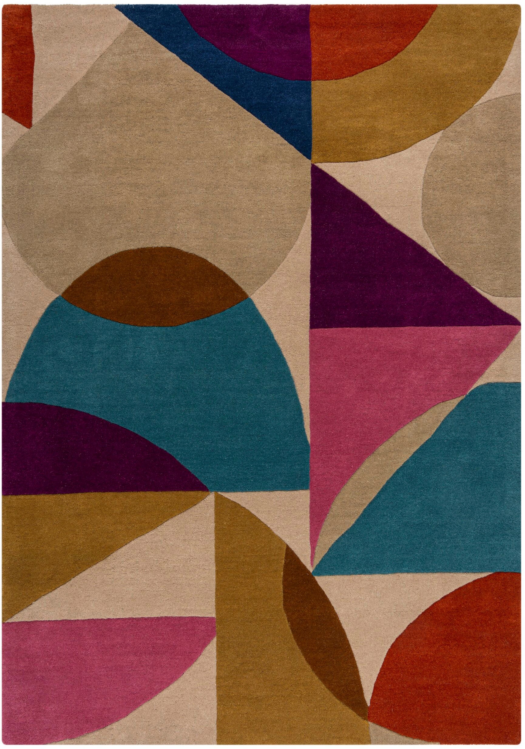 FLAIR RUGS Wollteppich »Oblix mehrfarbig«, rechteckig, 12 mm Höhe, mit geom günstig online kaufen