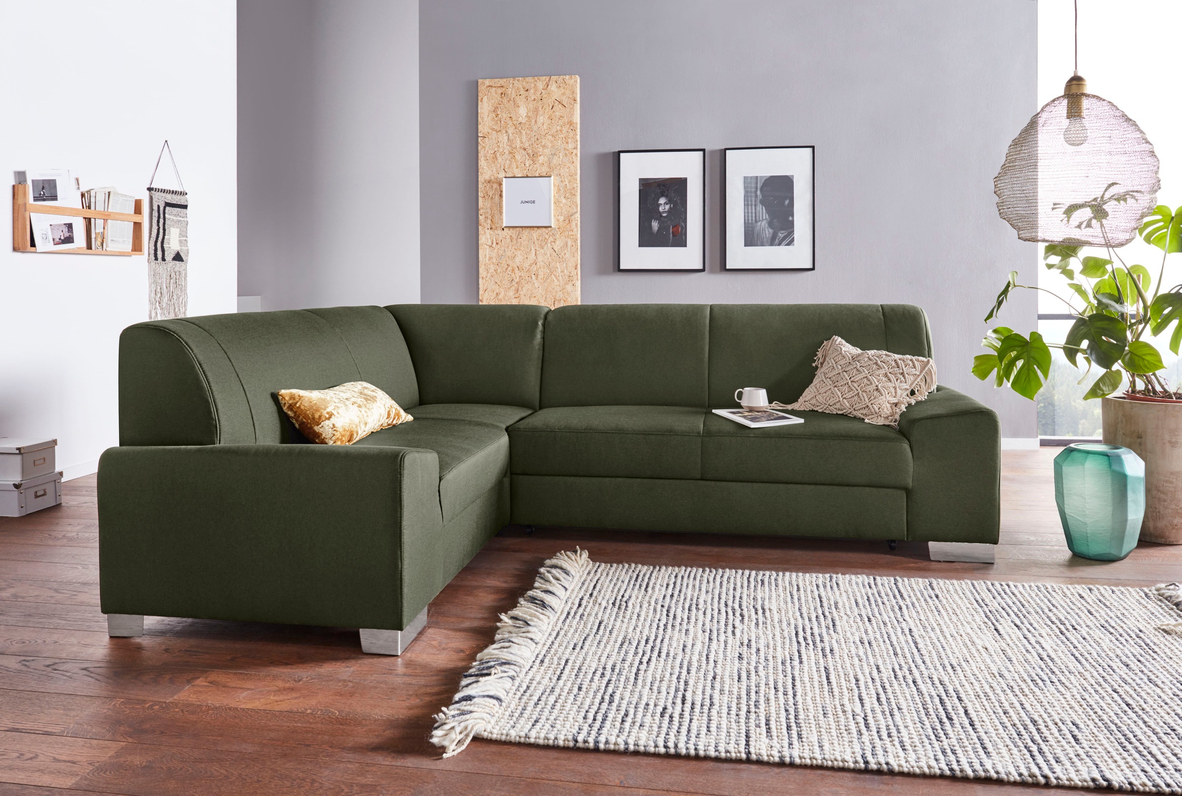 DOMO collection Ecksofa »Anzio in kubischer Formensprache, flache Armlehnen günstig online kaufen