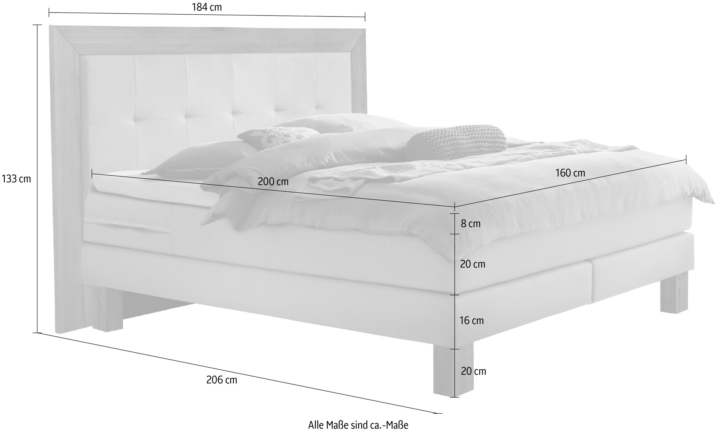 8. Bild von HASENA Boxspringbett »Rustico«, mit breitem Holzrahmen in gebürsteter Wildeiche