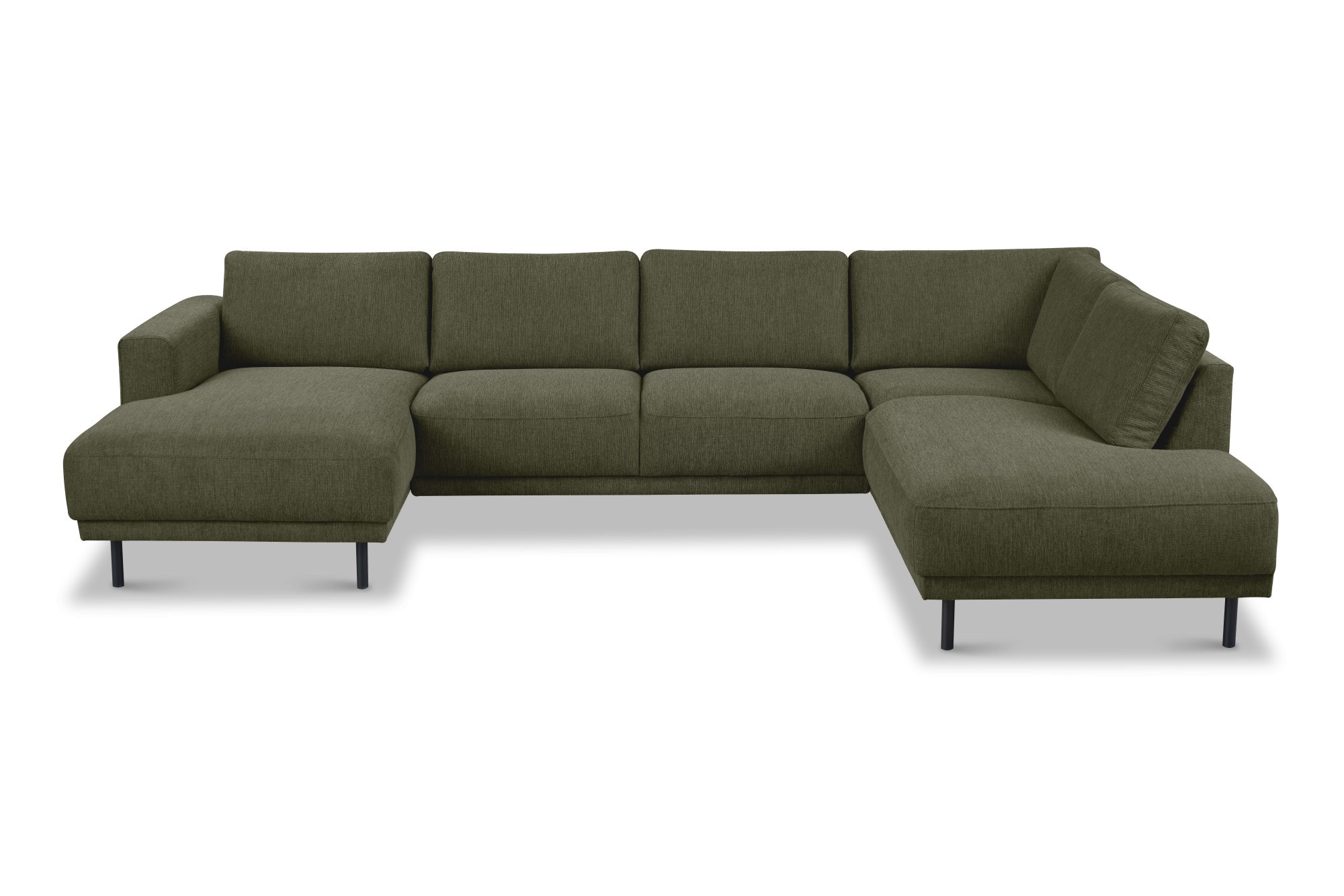 Home affaire Wohnlandschaft »Sveeva, U-Form, XXL, B.310 cm, schwarze Metallfüße« langlebiger Webstoff, mit Wellenunterfederung, viele Farben