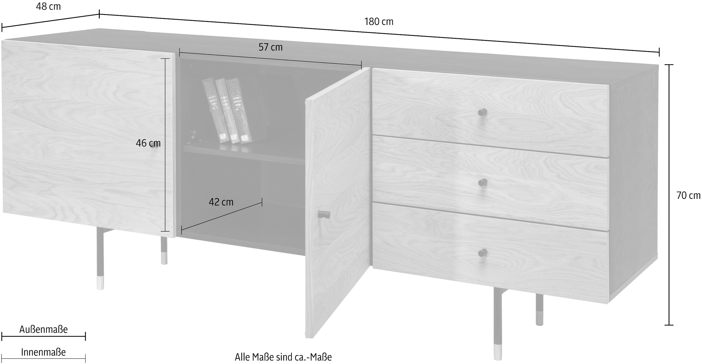 Woodman Sideboard »Daniel«, Kommode mit Soft Close Funktion, Breite 180 cm