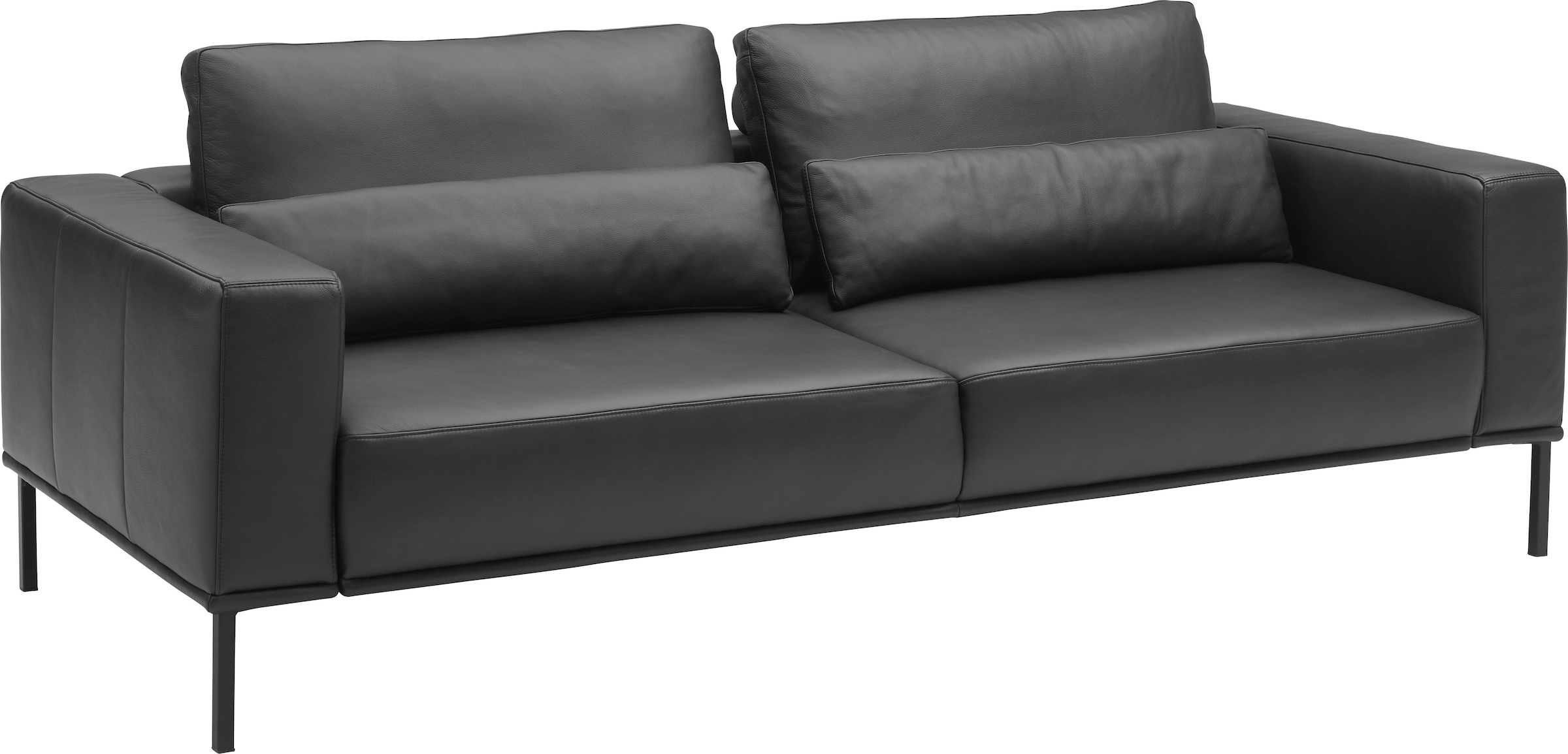 Musterring 2,5-Sitzer »JustB!PM100« wahlweise mit Nierenkissen und mot. Sitzauszug, Metallfuß in schwarz