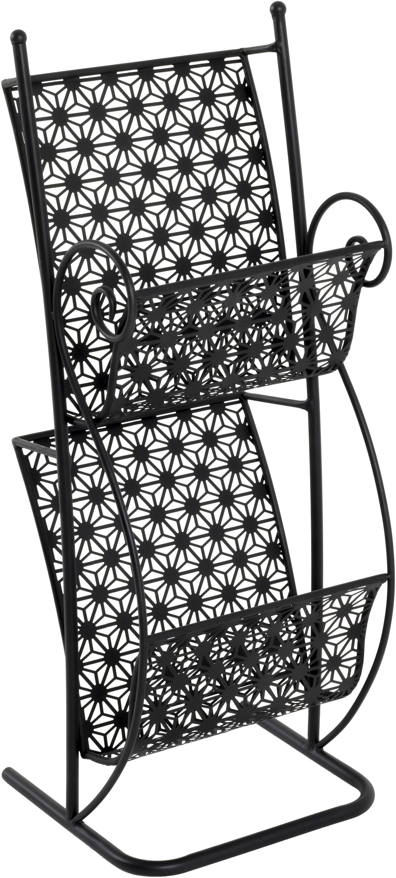HAKU Zeitungsständer »Zeitschriftenhalter, Zeitschriftenständer« rechteckig - aus Metall Schwarz - B/T/H 31/27/80 cm