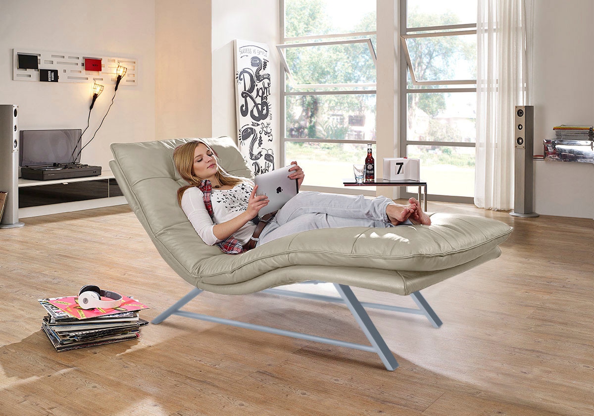 W.SCHILLIG Relaxliege »daily dreams«, in Waffelkissen-Optik, wahlweise mit Motor, Kufengestell, in 2 Breiten