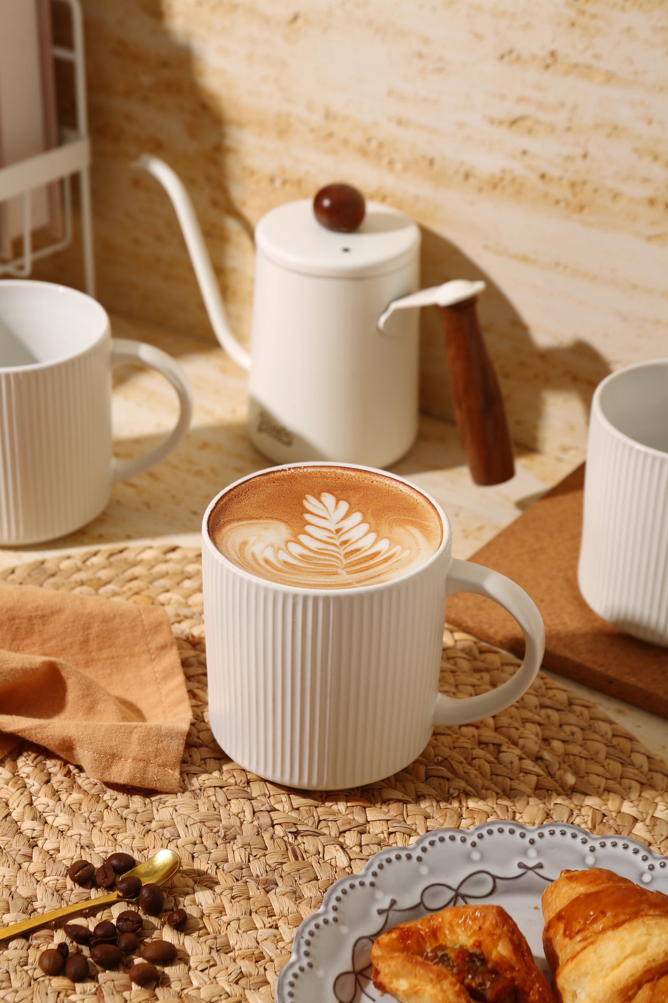 my home Becher »Kaffeebecher Loik, 6er Set«, (Set, 6 tlg.), spülmaschinenfest und mikrowellengeeignet, 460 ml
