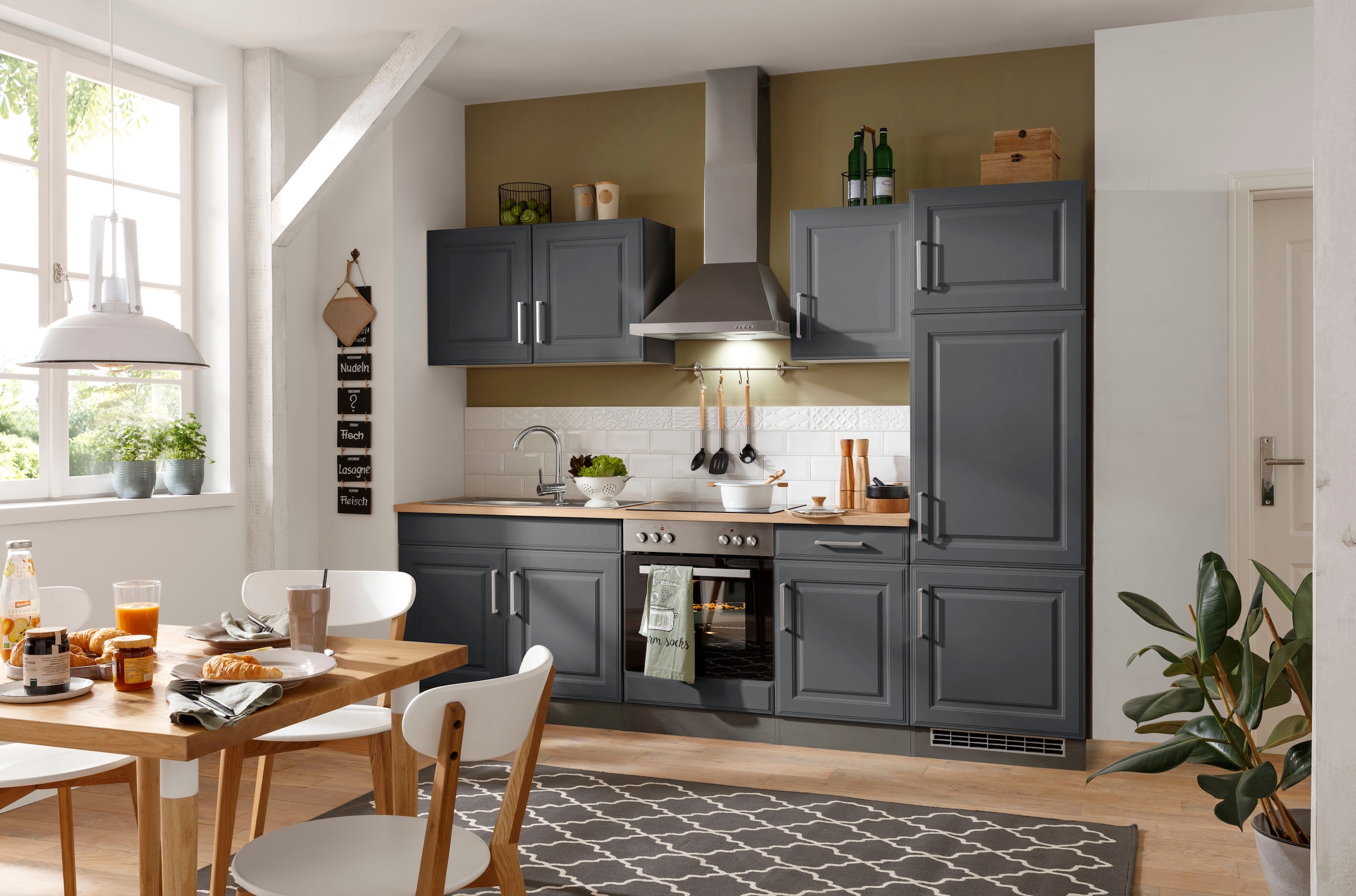 HELD MÖBEL Küchenzeile »Stockholm«, Breite 270 cm, mit hochwertigen MDF Fro günstig online kaufen