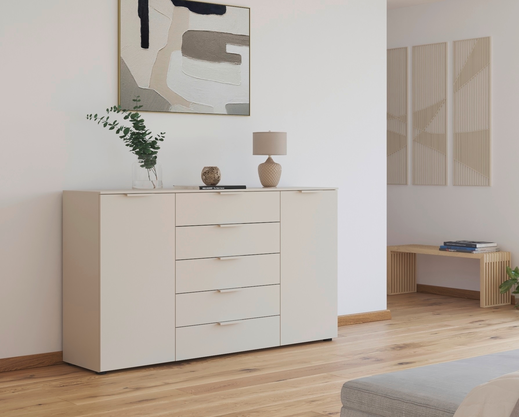 rauch Schubkastenkommode »Flipp Schubladenkommode Wäscheschrank Schrank Bestseller OTTO´s Choice«, (Breite 160/180 cm mit 4 Einlegeböden), 2-türig mit 5 Schubladen und Soft-Close-Funktion in zwei Breiten