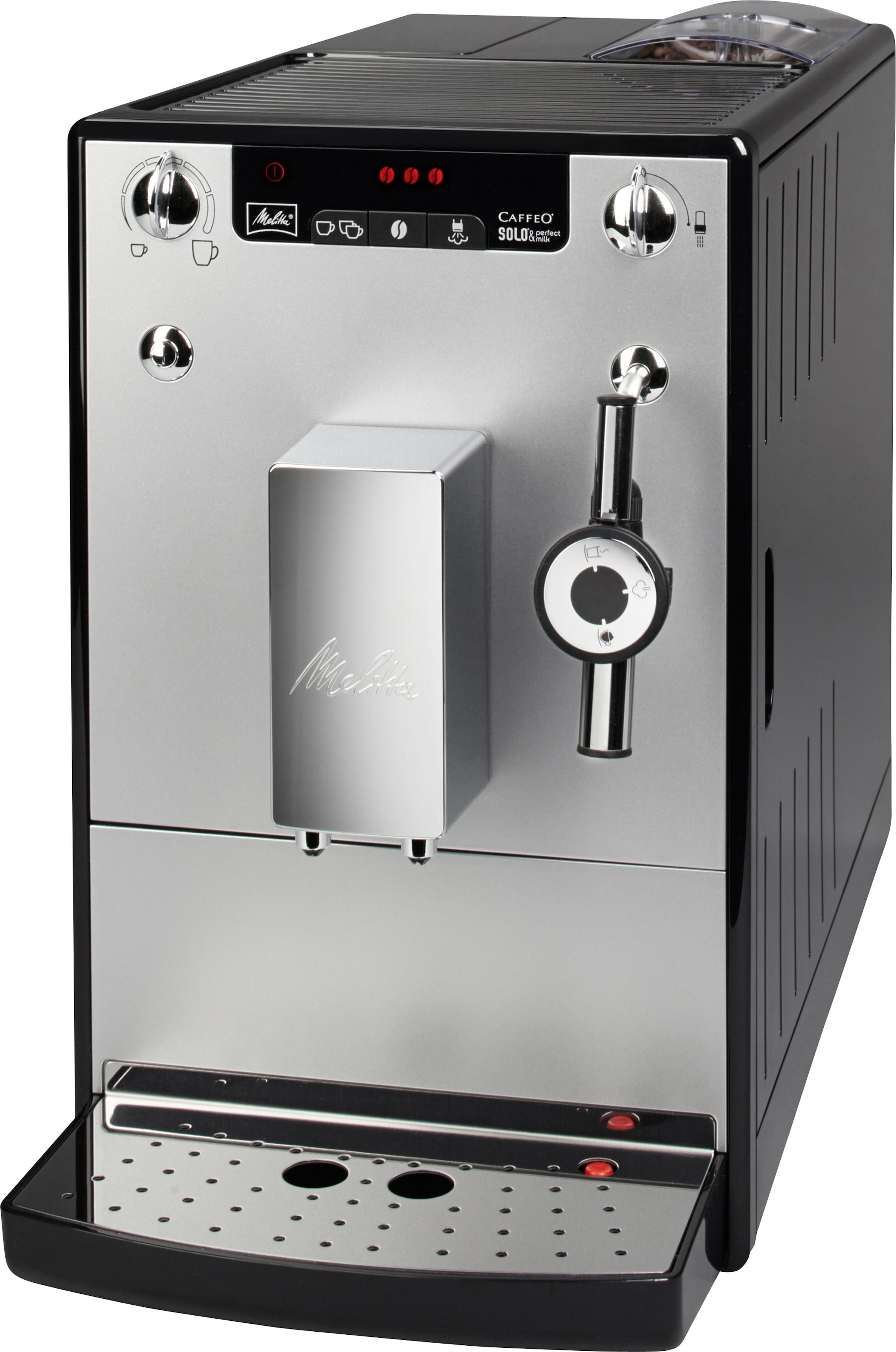 Melitta Kaffeevollautomat »Solo® & Perfect Milk E 957-201, schwarz«, Café crème&Espresso per One Touch, Milchsch&heiße Milch per Drehregler