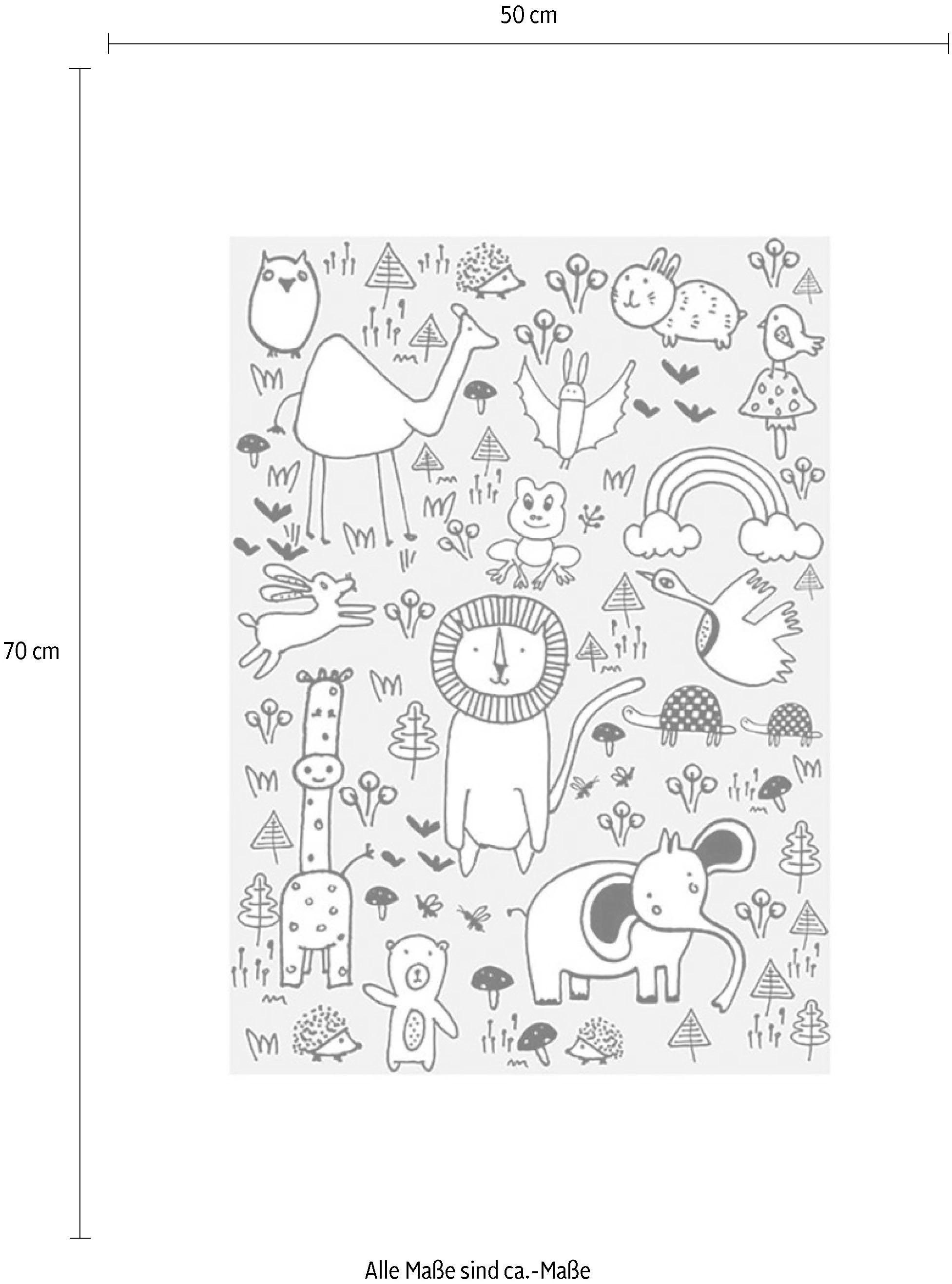 Komar Bild »Scribble Park«, Tiere, (1 St.), Wandbild zur Dekoration - ohne Rahmen