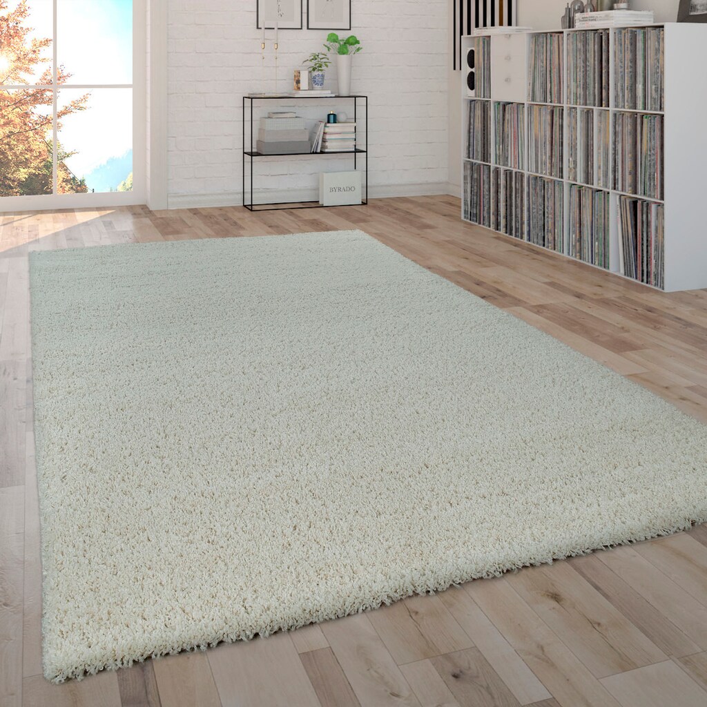 Paco Home Hochflor-Teppich »Nox 270«, rechteckig, 35 mm Höhe, weicher Hochflor-Shaggy, Uni Farben, ideal im Wohnzimmer & Schlafzimmer
