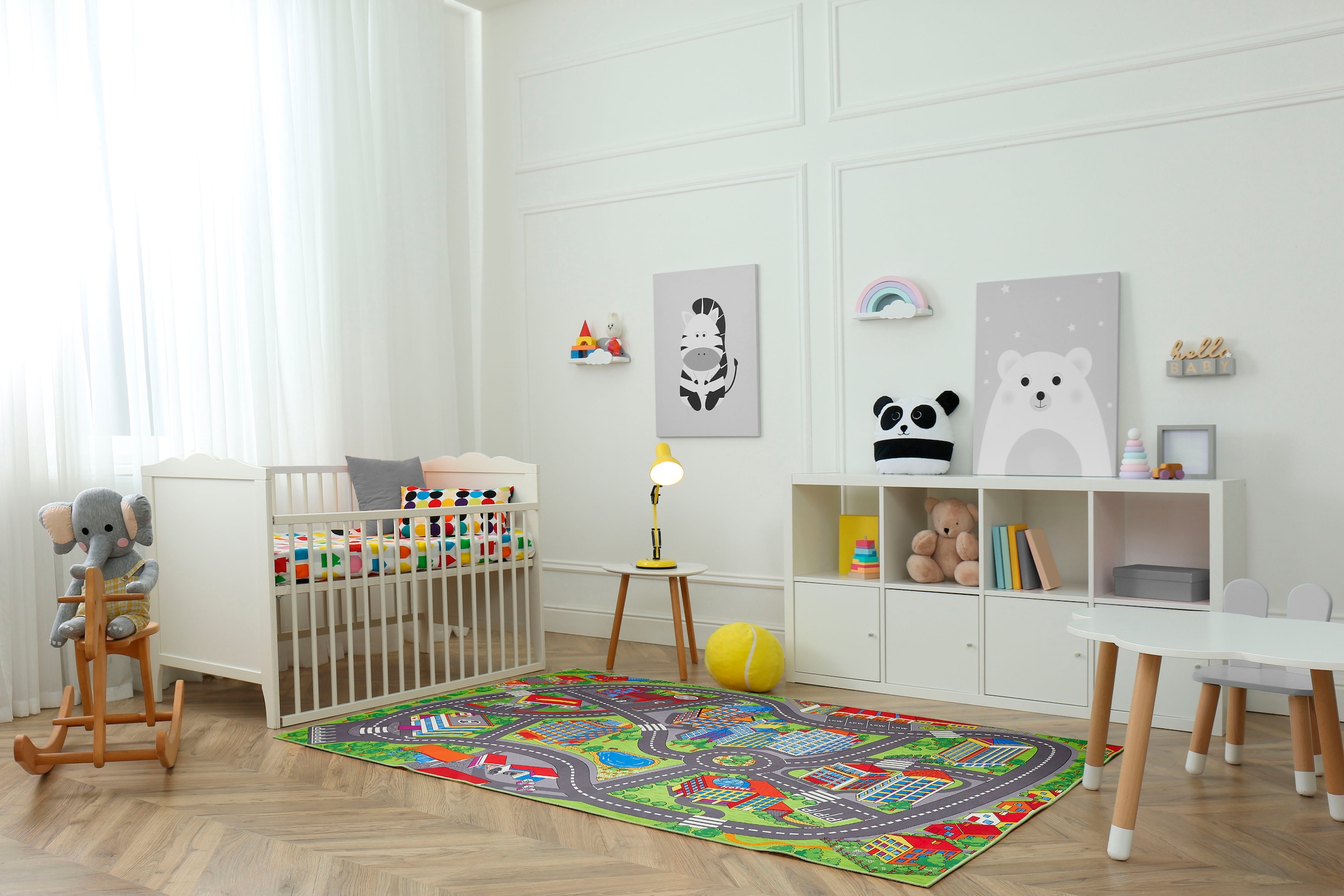 Andiamo Kinderteppich »Street«, rechteckig, 5 mm Höhe, Straßen-Spiel-Teppich, weiche Spielunterlage, rutschhemmend