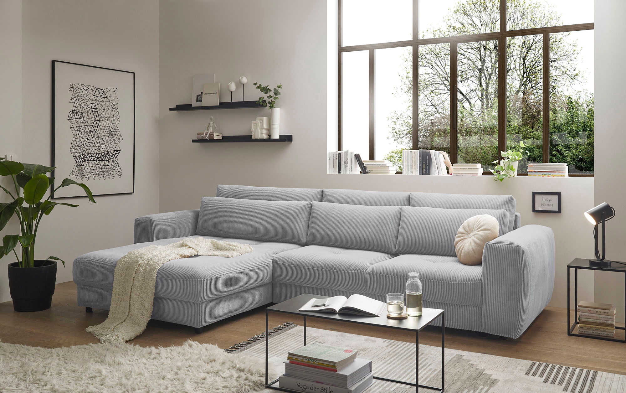 ED EXCITING DESIGN Ecksofa »Barura L-Form«, mit 3 Nierenkissen günstig online kaufen