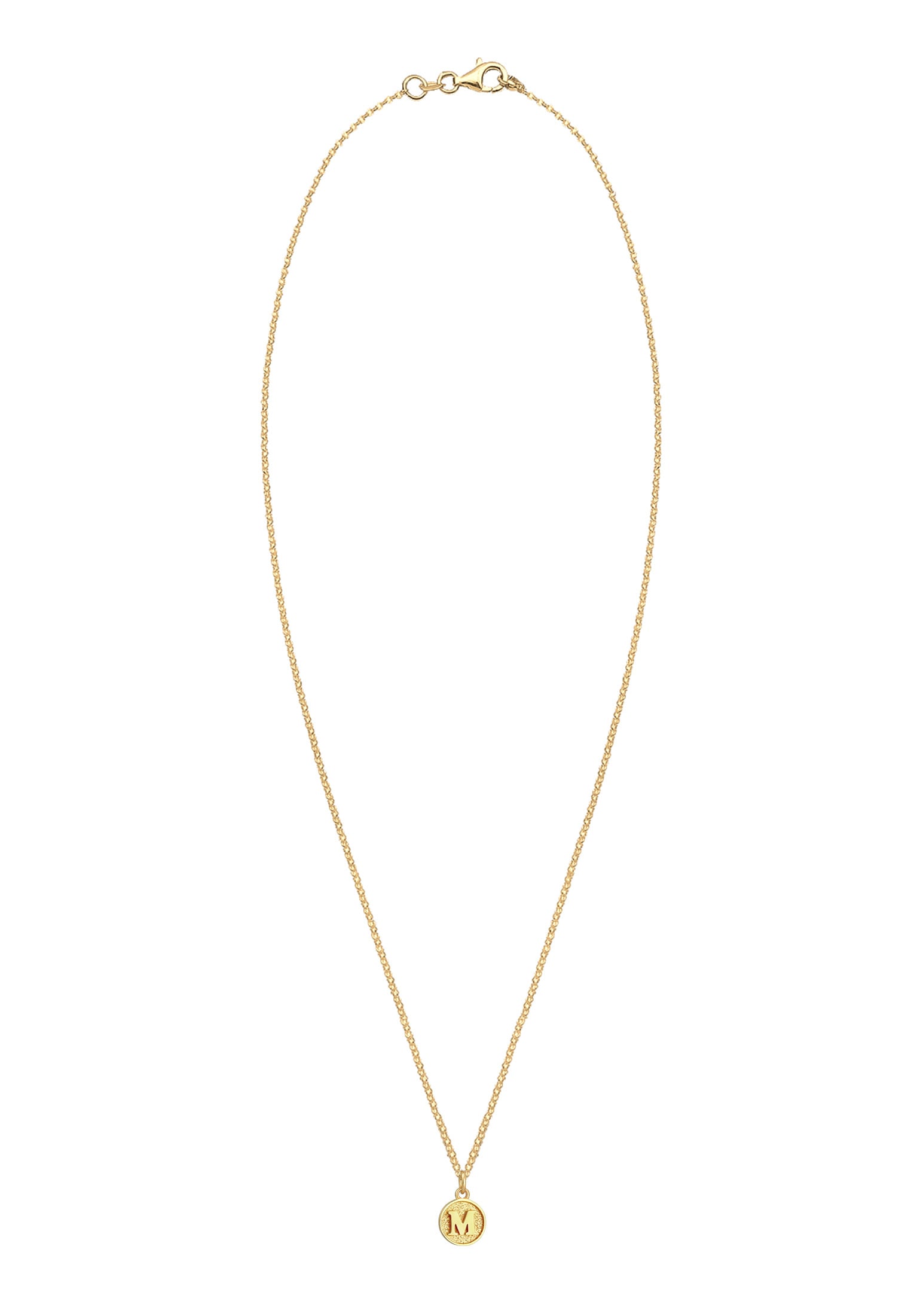 Elli Kette mit Anhänger »Plättchen Vintage Buchstabe M Initialen 925 Sterling Silber«