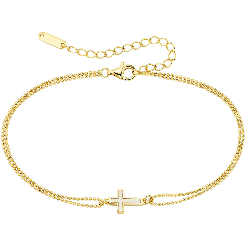 ANISTON JEWELRY & WATCHES Armband »Schmuck Geschenk Armband mit Kreuz« gelbgoldfarben 23 cm Eleganter Armschmuck mit Kreuz-Detail