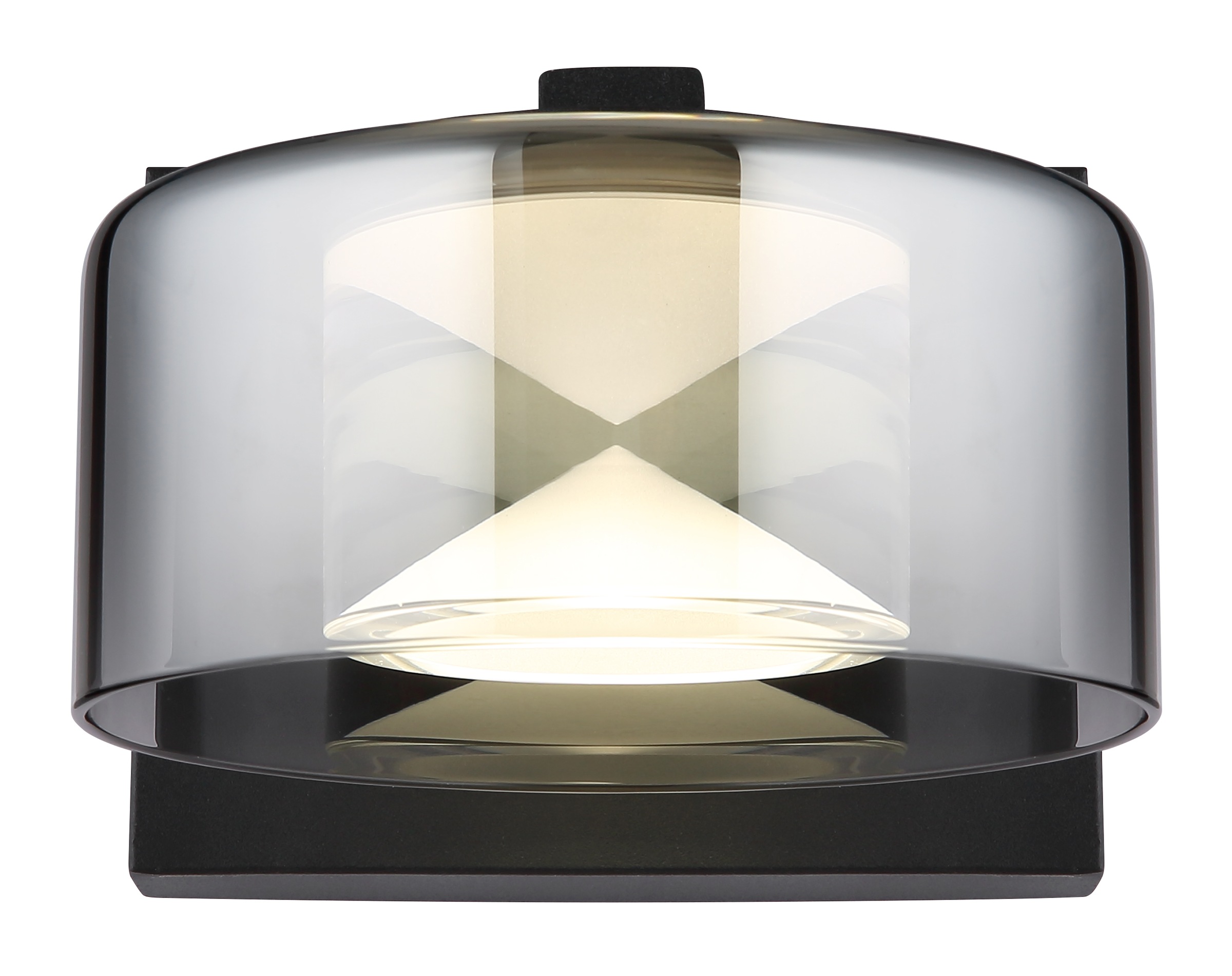 GLOBO LIGHTING LED Wandleuchte »BELINDA«, Leuchtmittel LED-Modul | LED fest integriert, Wandlampe/Glas rauchfarben/4000K/Flur/schwarz