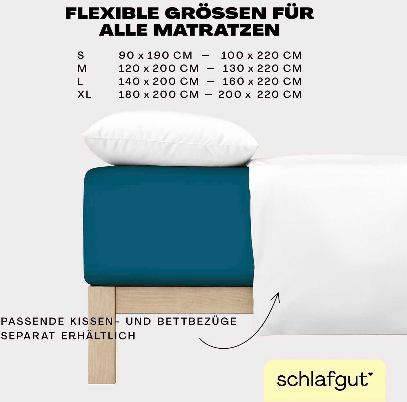 Schlafgut Spannbettlaken »EASY Jersey Elasthan Boxspring«, MADE IN GREEN by OEKO-TEX®