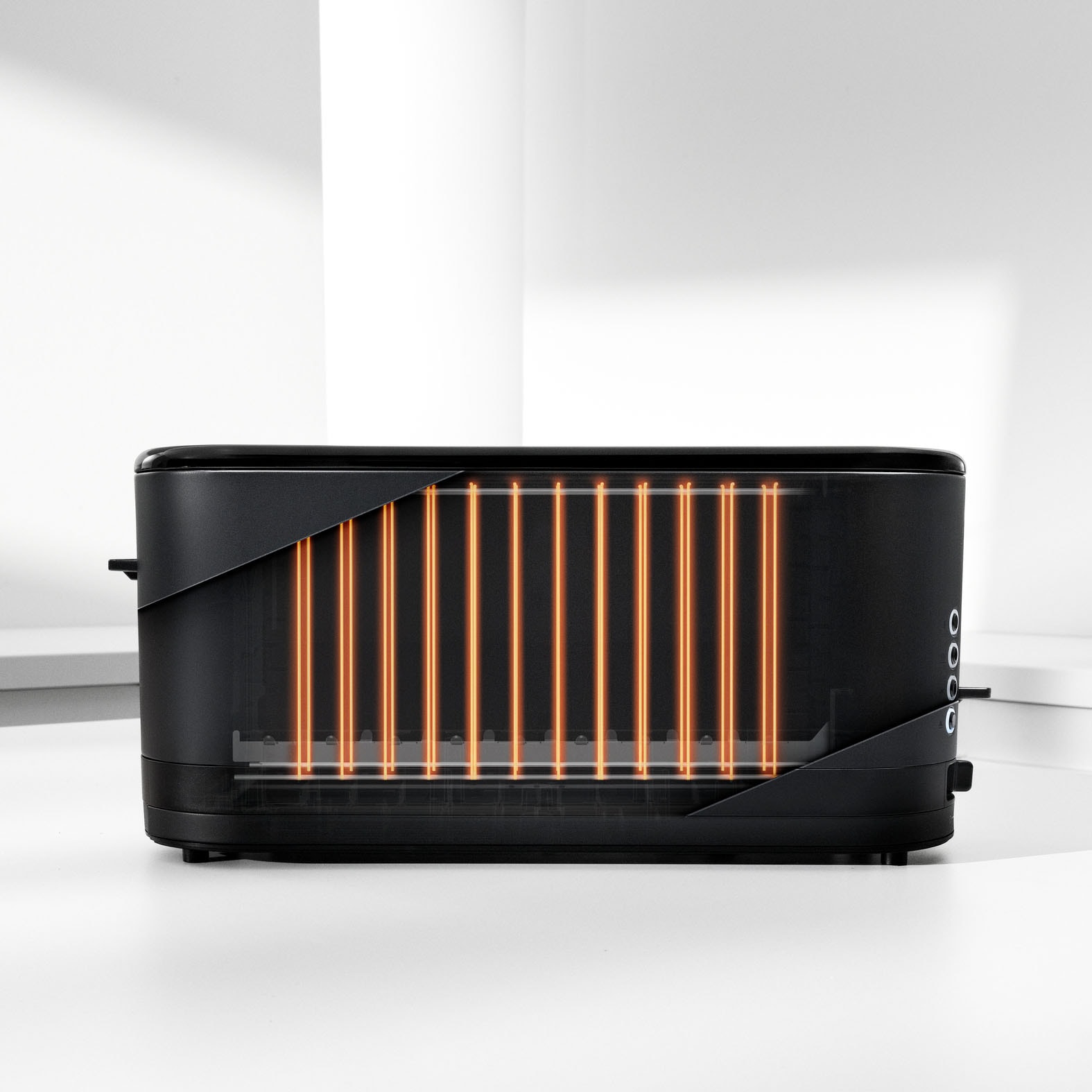 WMF Toaster »KÜCHENminis Deep Black, Lanschlitztoaster, mit Brötchenaufsatz« 1 langer Schlitz für 2 XXL-Toastscheiben 900 W 7 variable Bräunungsstufen, Brotzentrierung, Krümelschublade