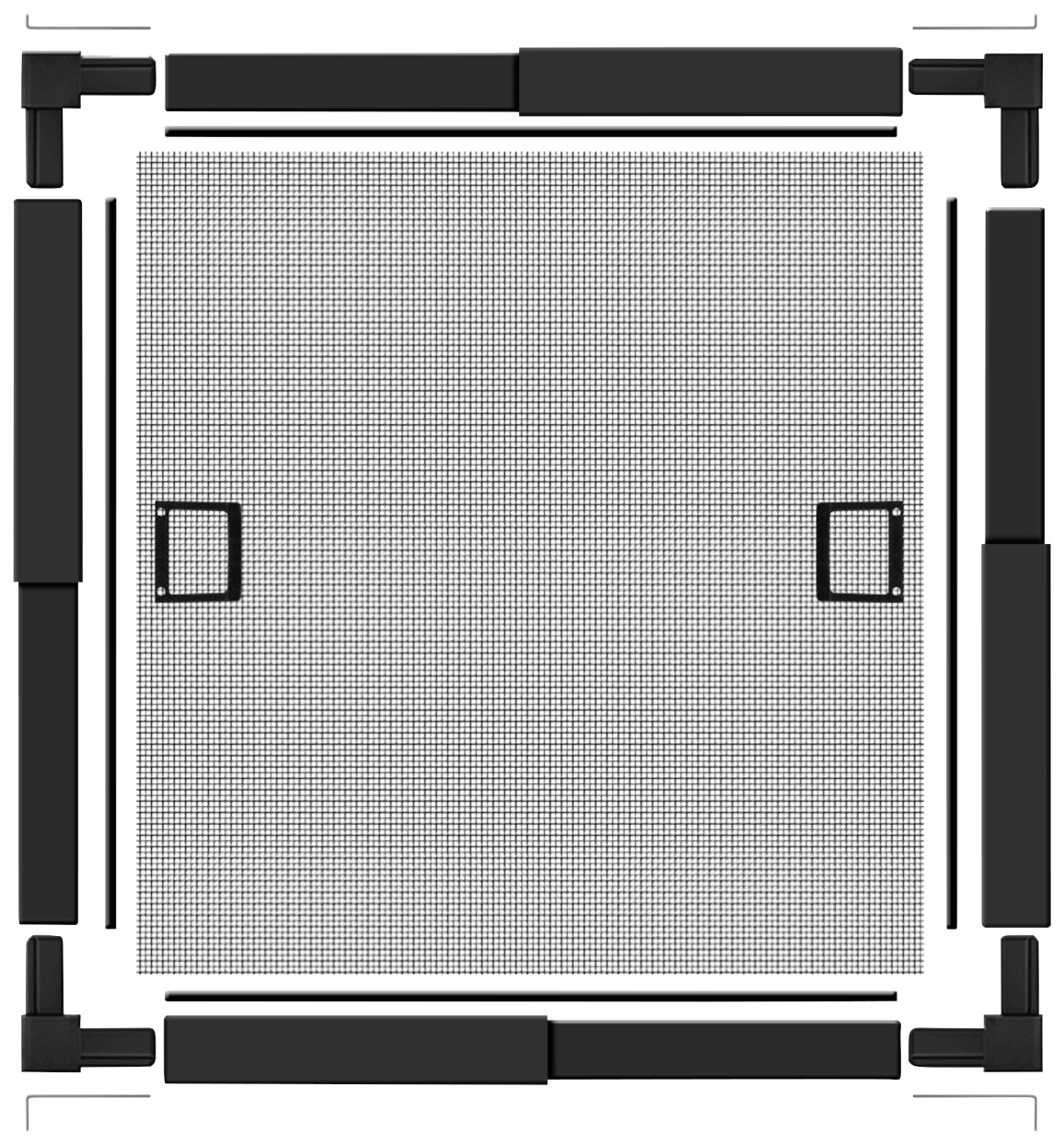 SCHELLENBERG Insektenschutz-Fensterrahmen »Telescope, ausziehbarer Insektenschutz-Rahmen«, für Fenster bis max. 100 x 120 cm und 140 x 150 cm, anthrazit und weiß