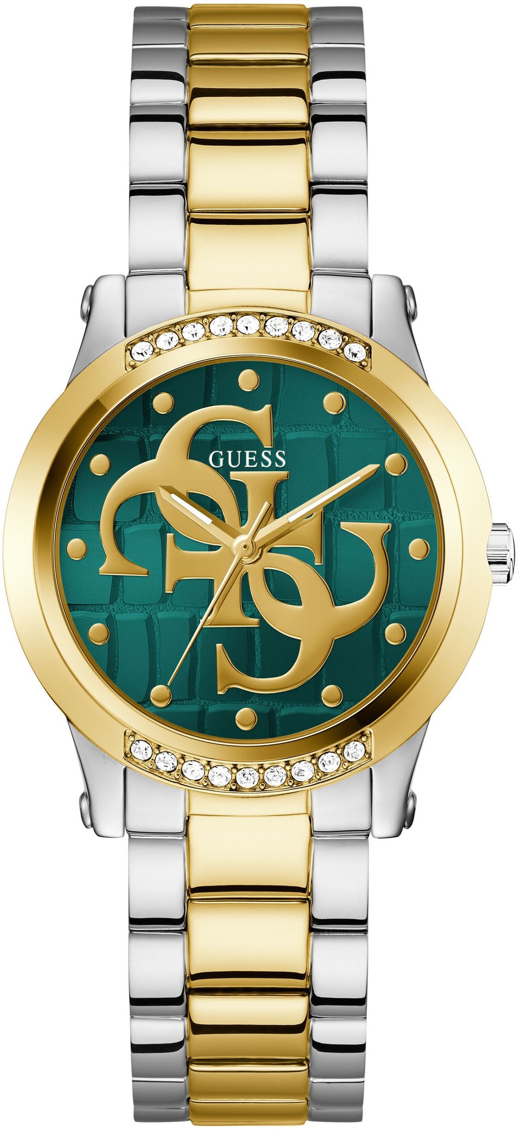 Guess Quarzuhr »ANNETTE«, Armbanduhr, Damenuhr, Edelstahlarmband, analog