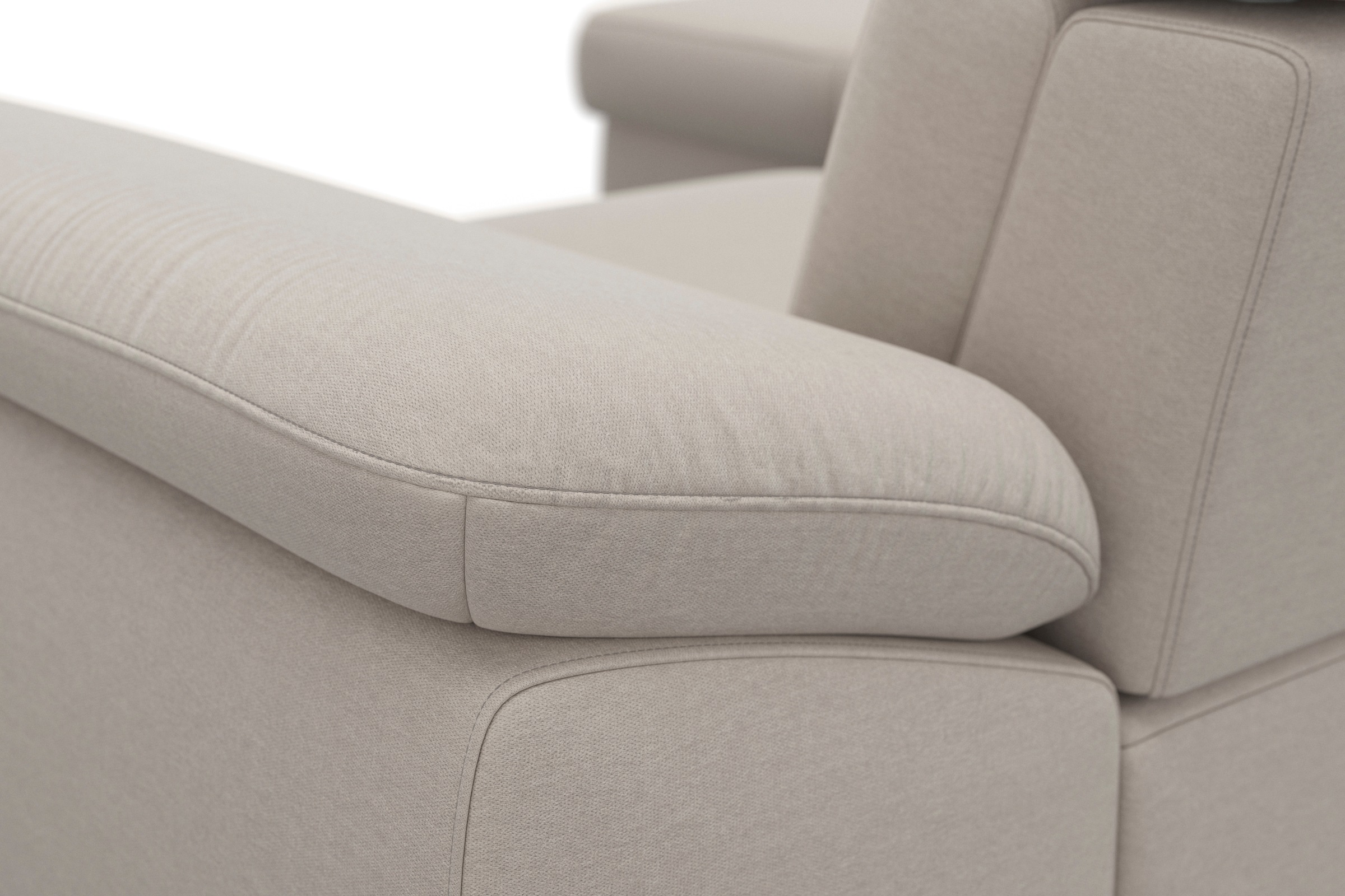sit&more Ecksofa »Cabrio L-Form, mit Sitztiefenverstellung, Arm- und Kopfteilverstellung«, 3 Nierenkissen, Federkern, optional Bettfunktion und Stauraum
