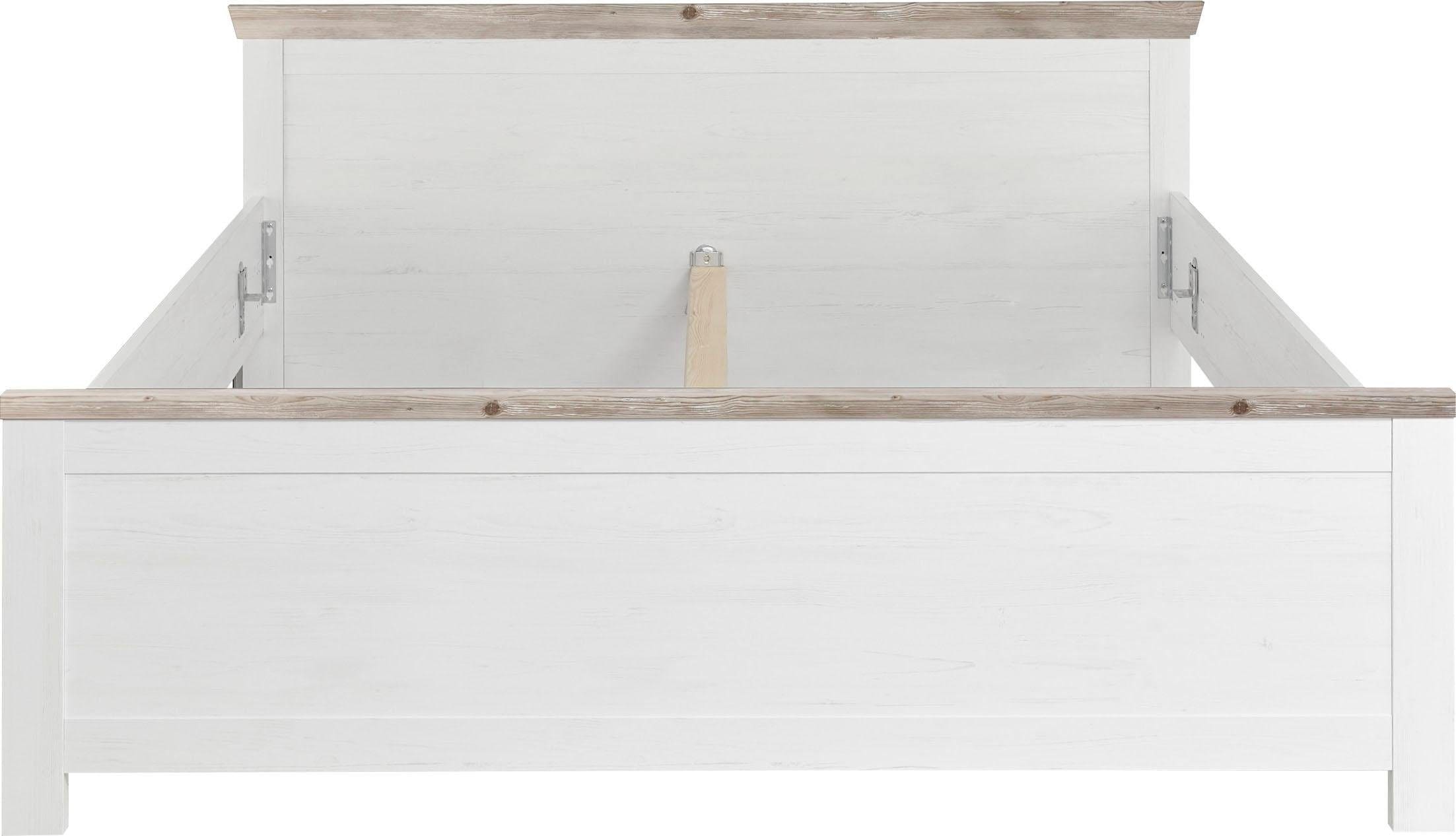 Home affaire Bett »Florenz Doppelbett Landhausstil Bettgestell (100,140 oder 180/200cm)«, aus FSC®-zertifiziertem Holzwerkstoff, in 3 Breiten