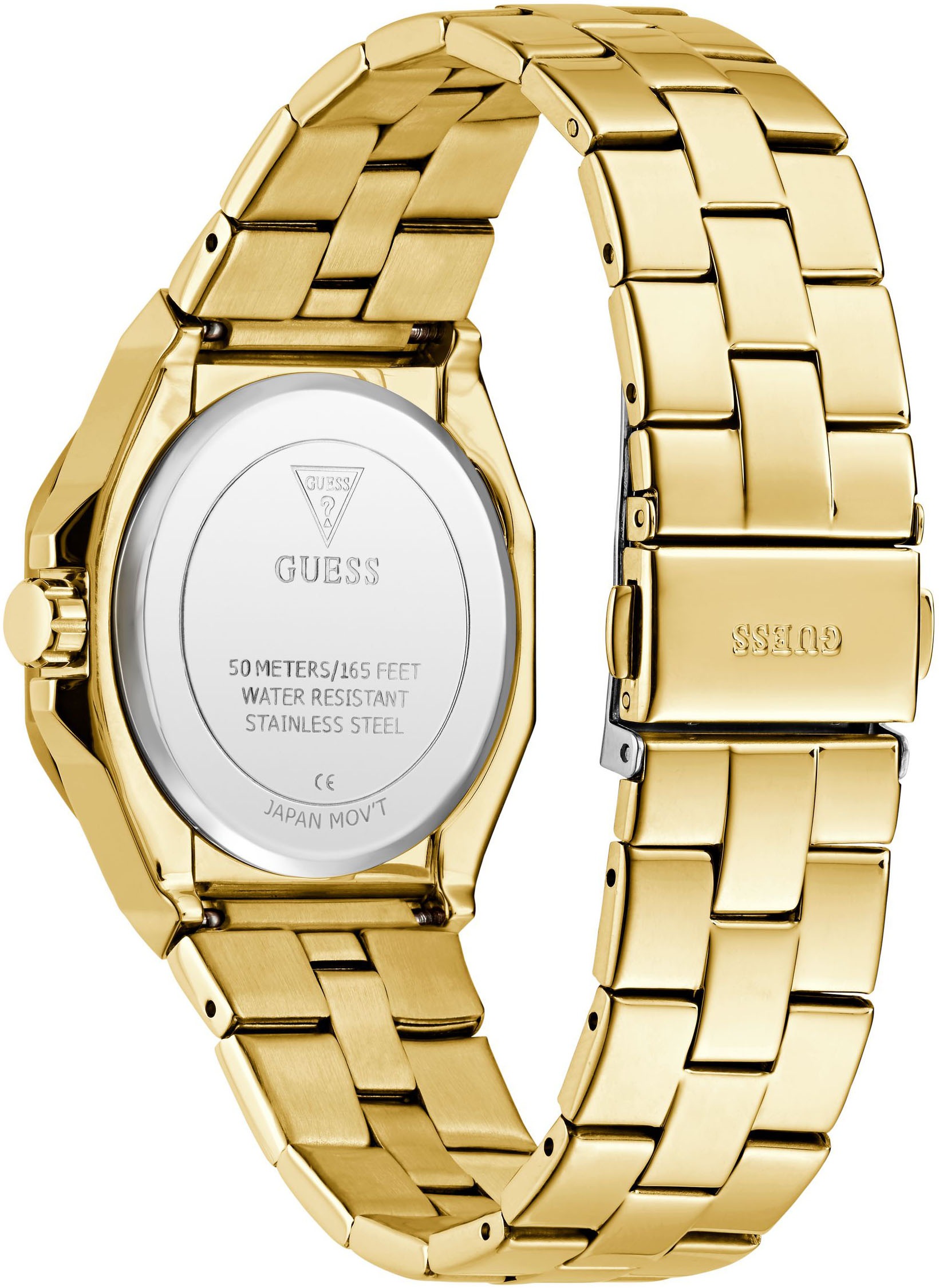 Guess Quarzuhr »EMPRESS«, Armbanduhr, Damenuhr, Edelstahlarmband