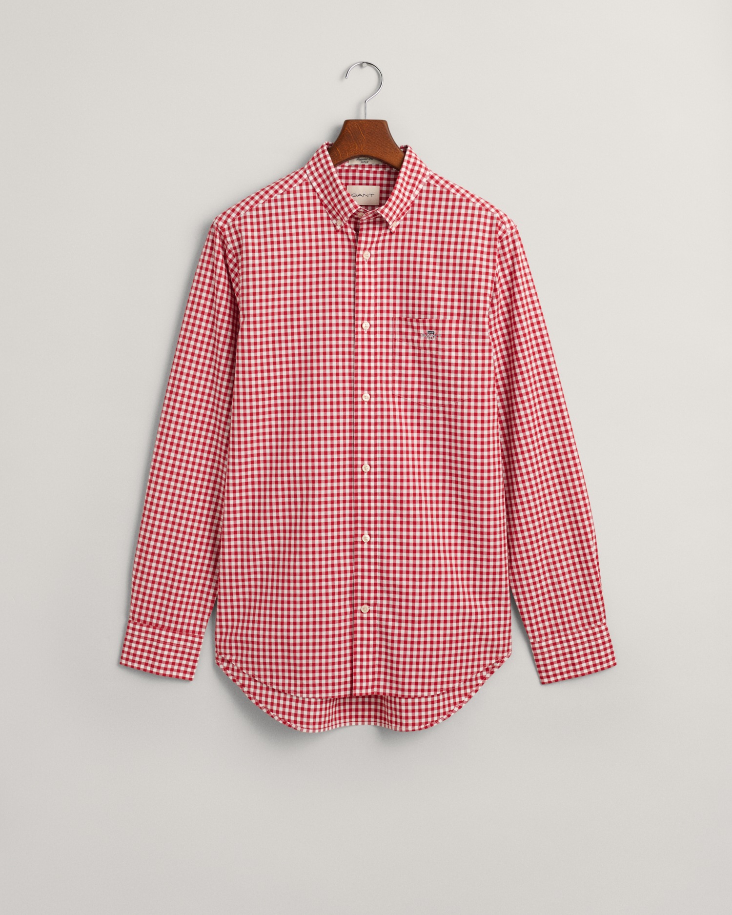 Gant Langarmhemd »REG POPLIN GINGHAM SHIRT«, mit Logostickerei auf der Brust