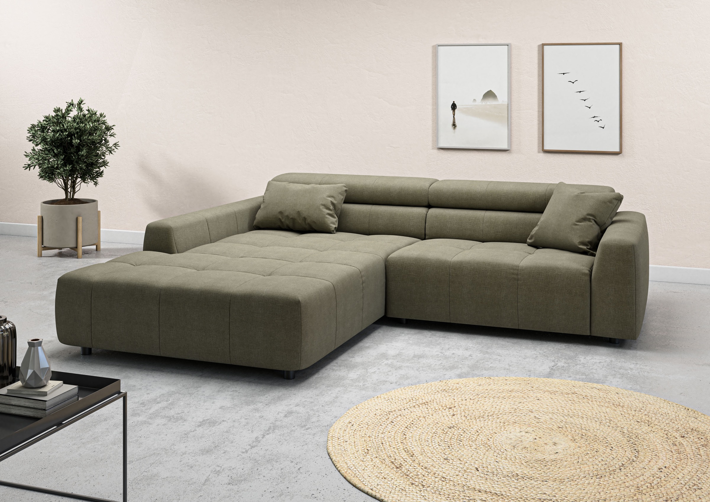 3C Candy Ecksofa »Denver auch mit Cord- und Easy care-Bezug, Kopfteilverste günstig online kaufen