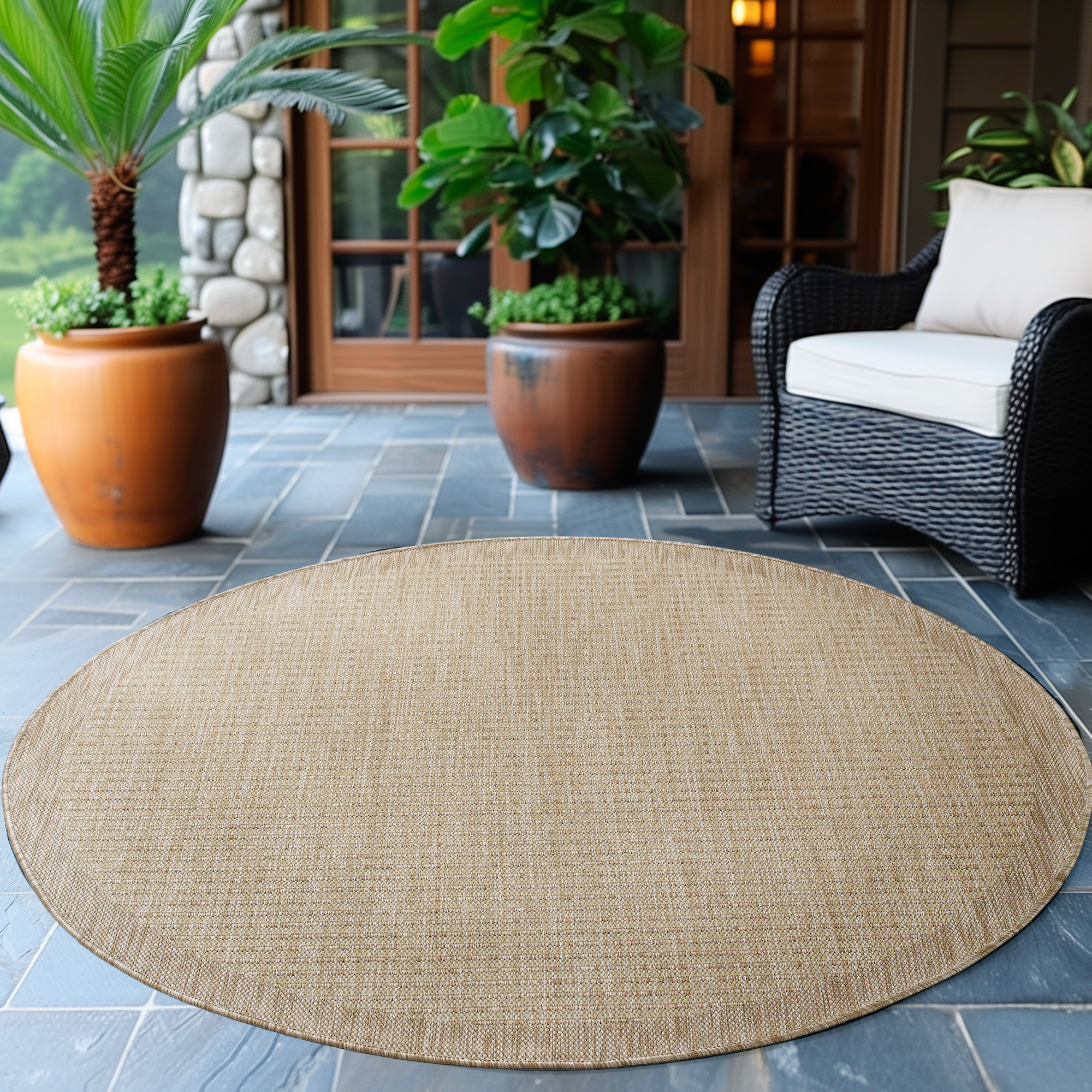 Ayyildiz Teppiche Outdoorteppich »Giza 1410« Rund 3 Mm Höhe In- Und Outdoor, Wetterfest, Wasserabweisend, Robust