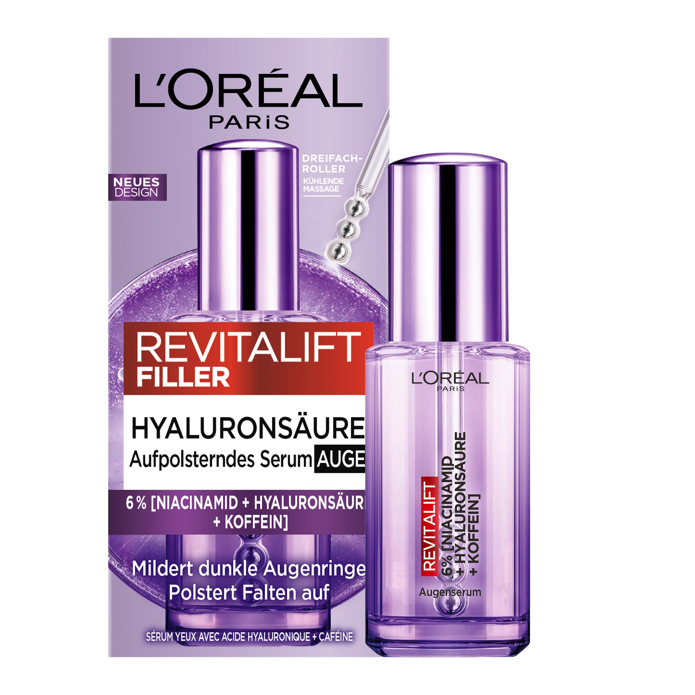 L'ORÉAL PARIS Augenserum »REVITALIFT FILLER AUGENSERUM« mit 1,5% purer Hyaluronsäure und 1% Koffein