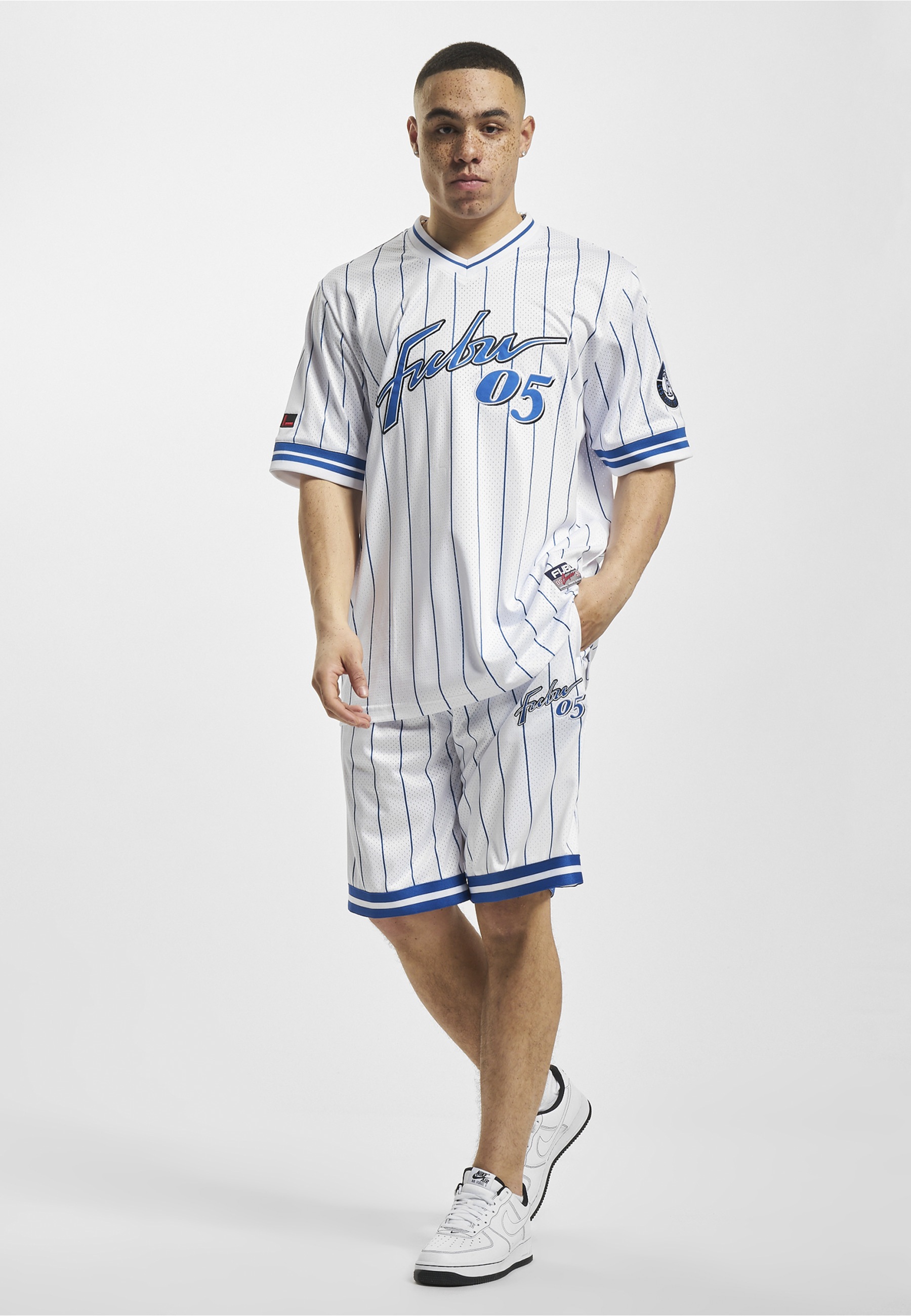 Fubu Shorts »Fubu Herren FM232-013-1 FUBU Retro Pinstripe Shorts«