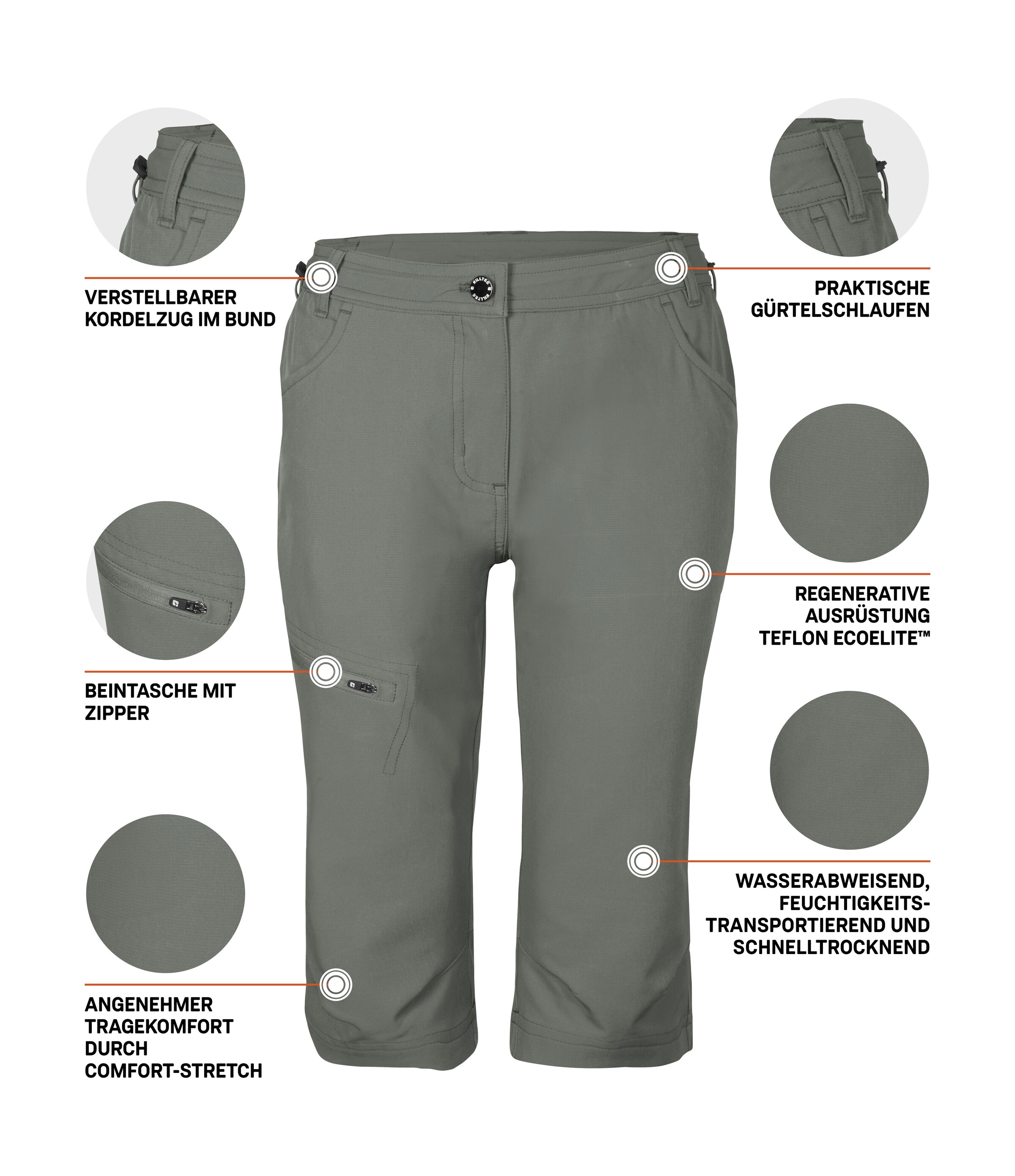 Killtec Caprihose »KOS 4 WMN PNTS«  Wasserabweisende, schnelltrocknende Caprihose mit Comfort-Stretch